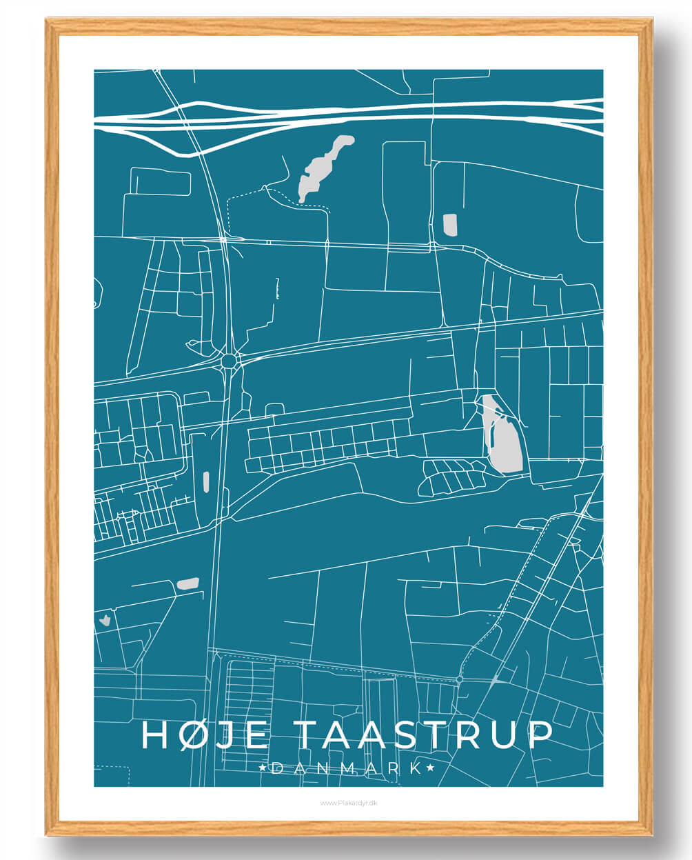 Høje-Taastrup Plakat – Blå Design til Dit Hjem