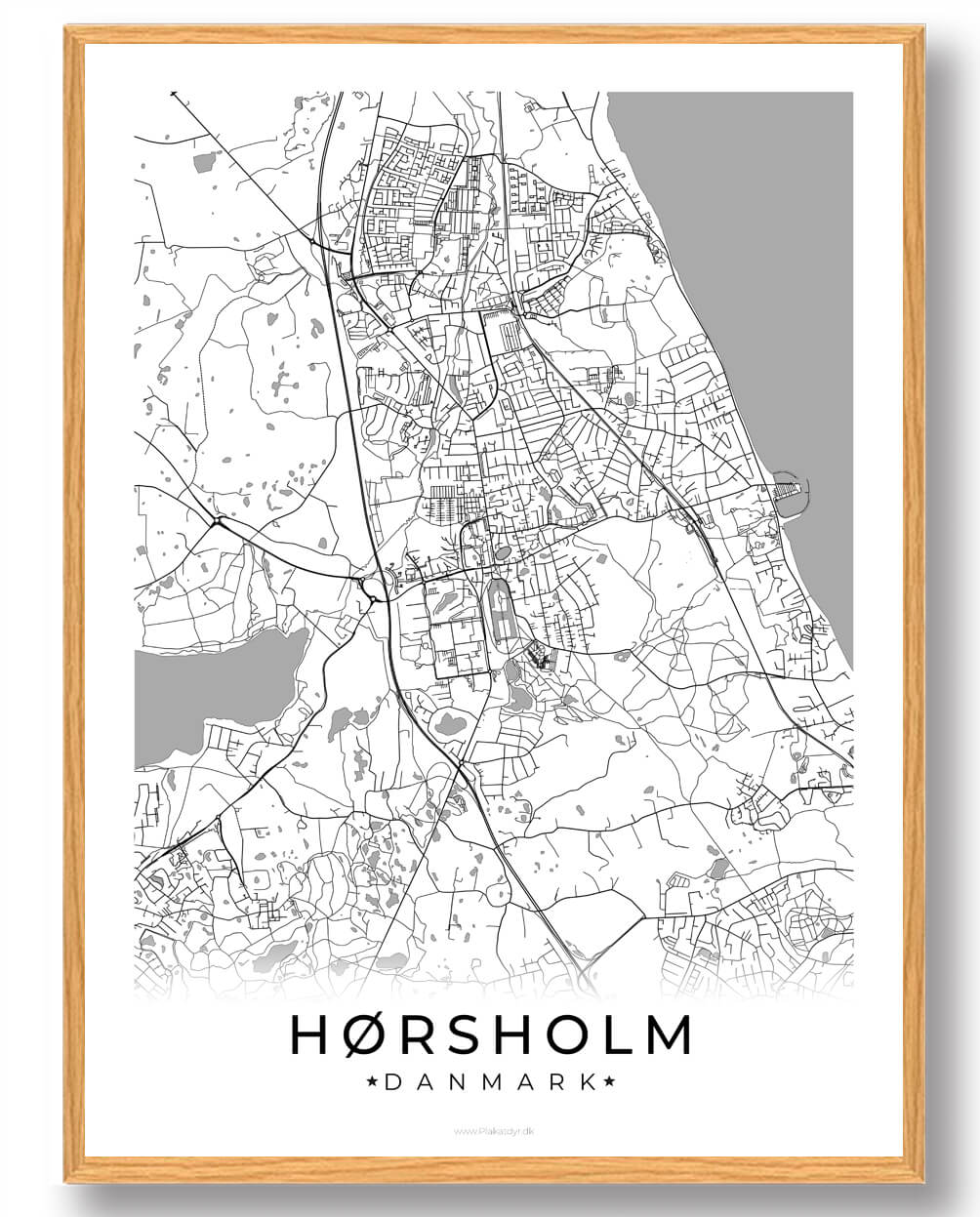 Hørsholm plakat - hvid dekoration til dit hjem