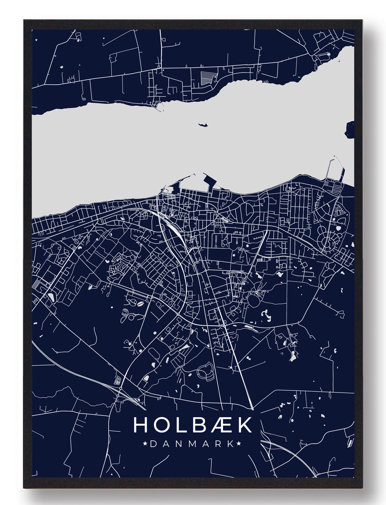 Holbæk plakat - mørkeblå