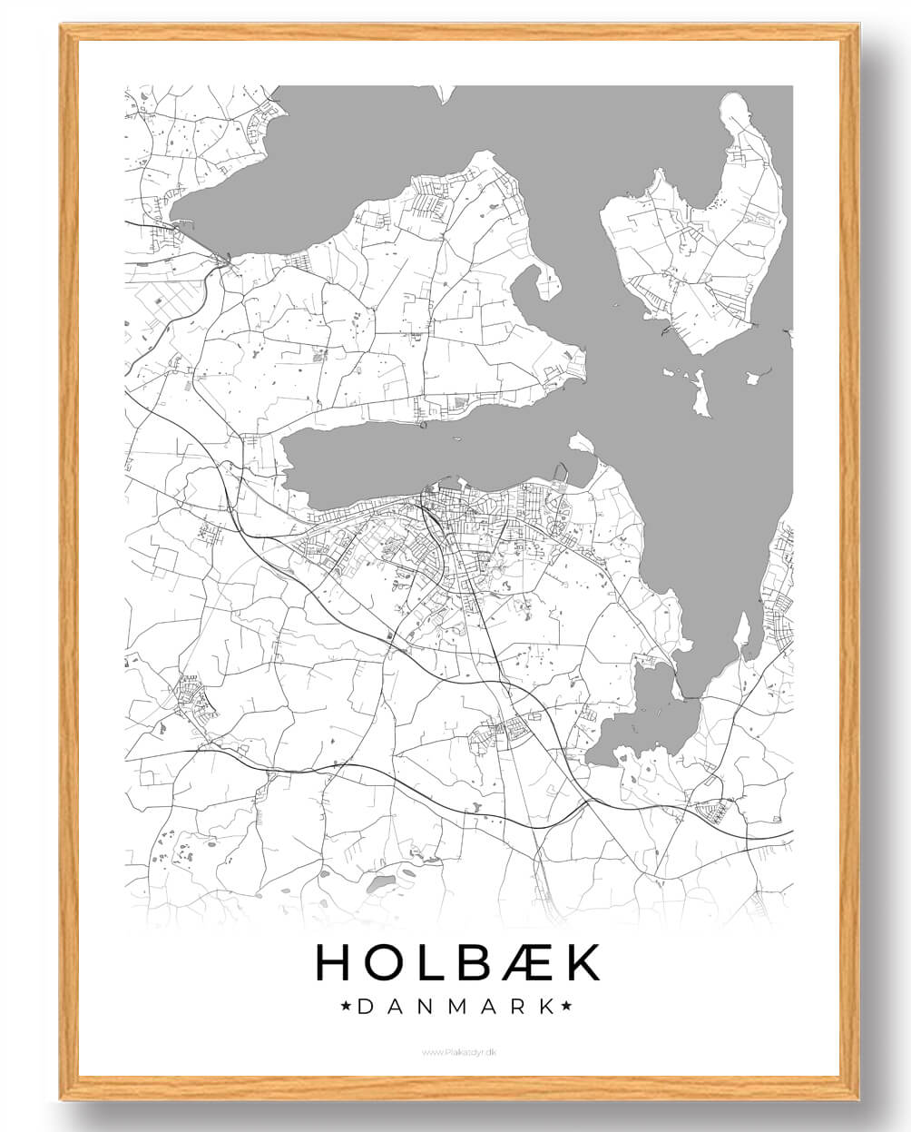 Holbæk by plakat - hvid