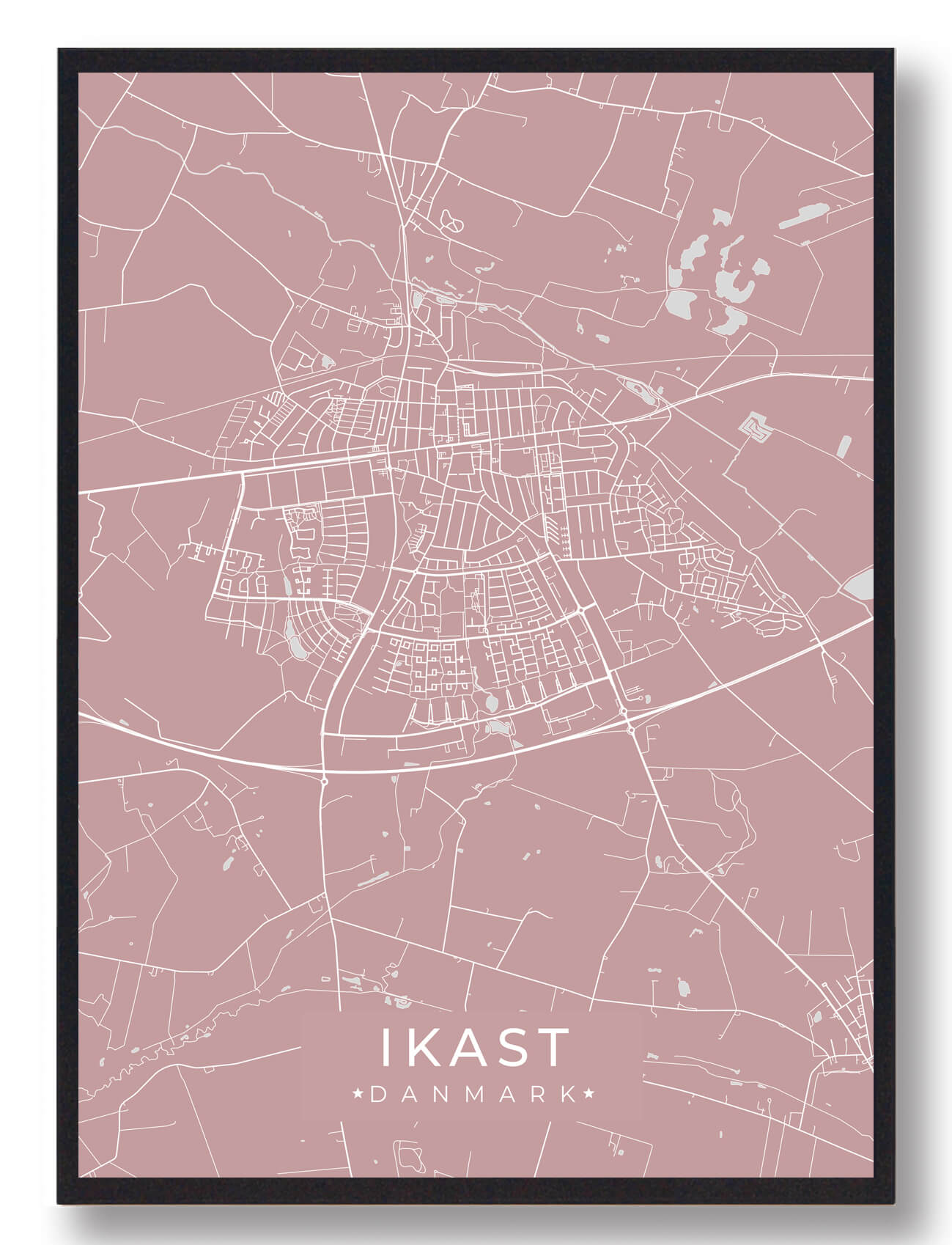 Ikast Plakat - Moderne Rosa Design til Dit Hjem