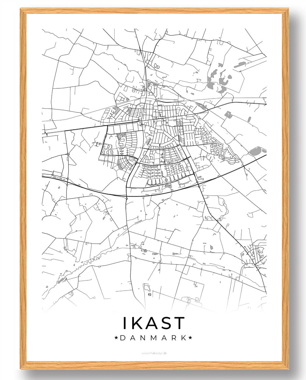 Ikast by plakat - hvid
