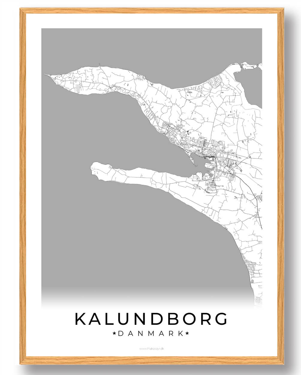 Kalundborg By Plakat - Hvid Dekoration til Dit Hjem