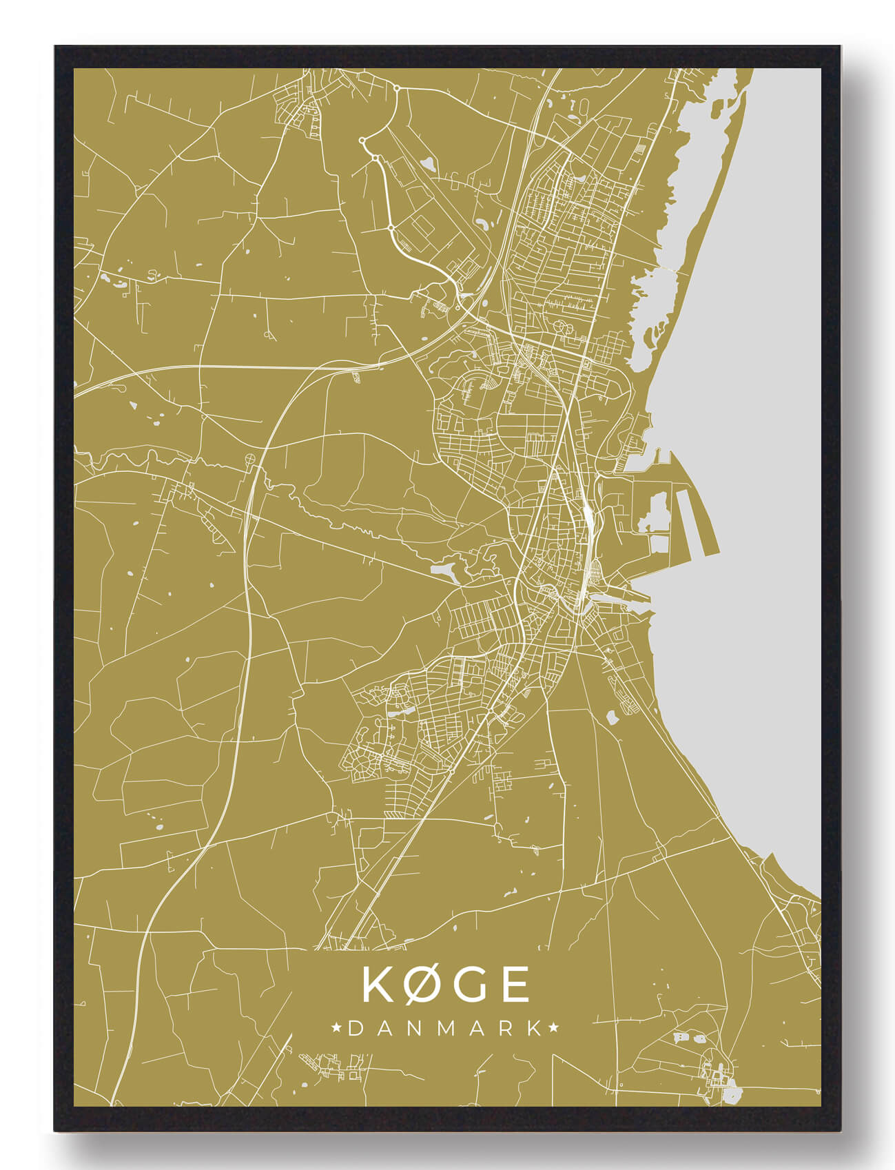 Køge Plakat - Gul til Indretning og Hygge