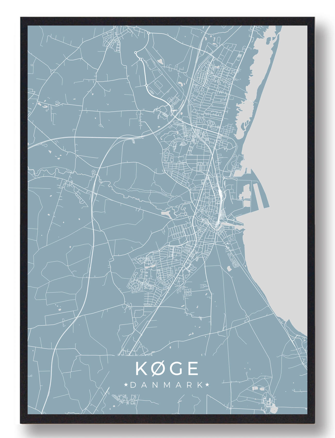 Køge plakat - lyseblå