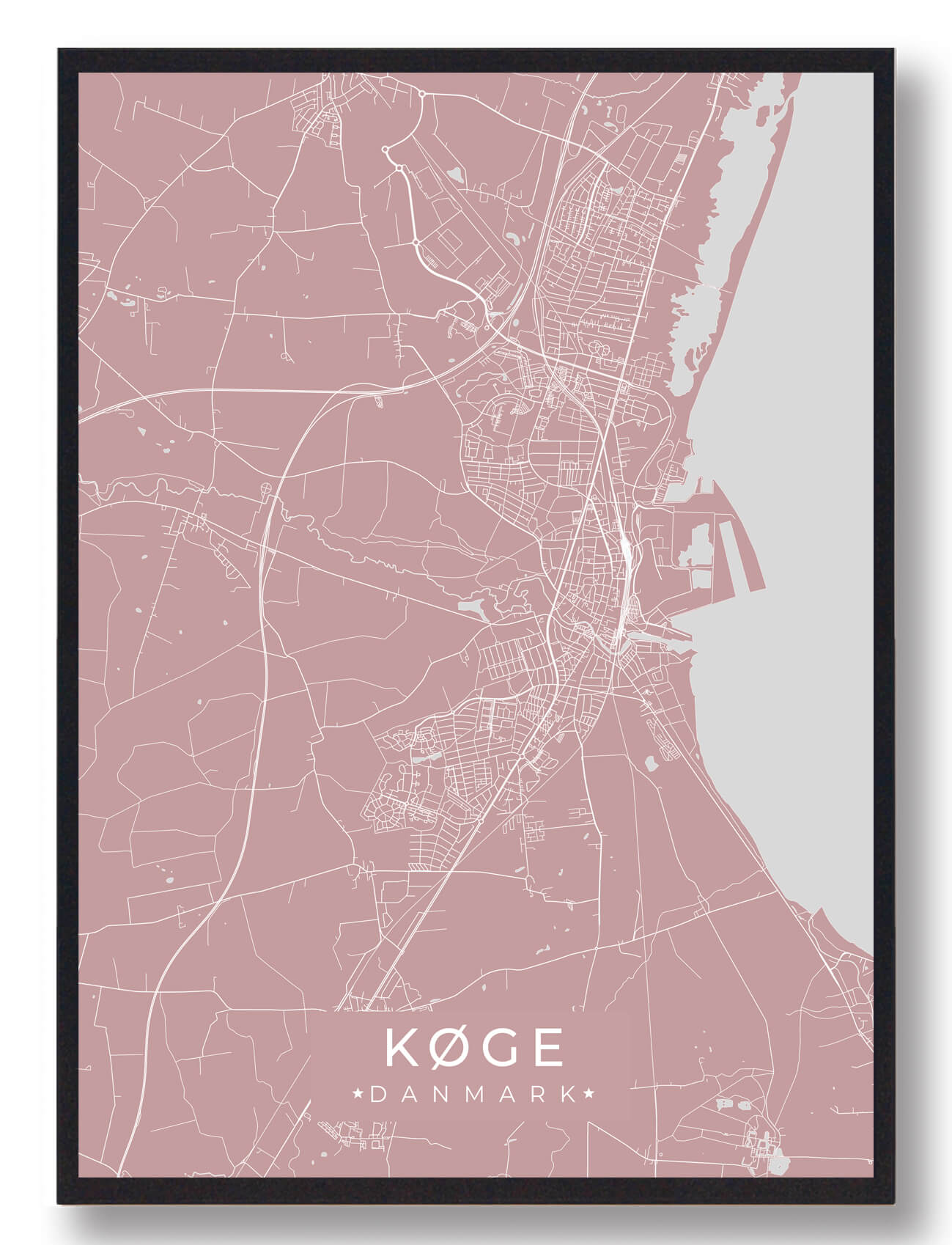 Køge Plakat - Rosa til Indretning og Hygge
