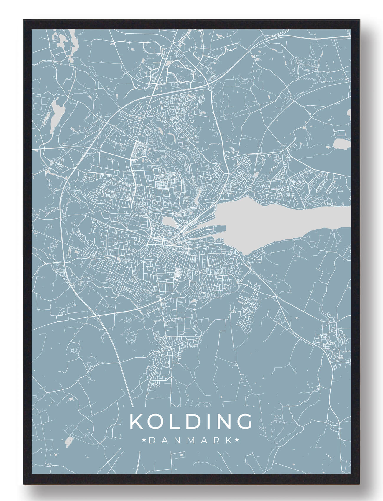 Kolding plakat - lyseblå