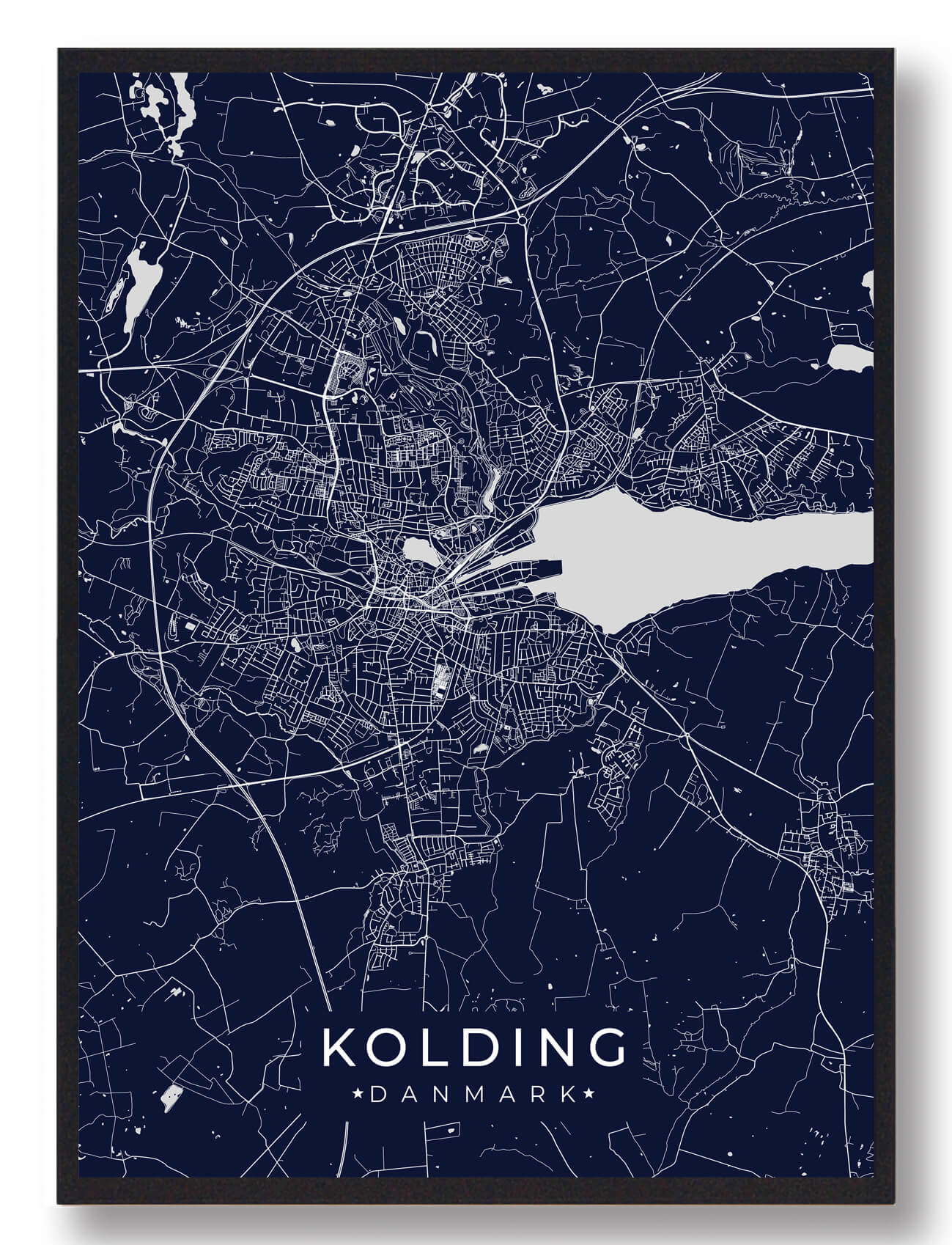 Kolding Plakat - Mørkeblå til stilfuld indretning!