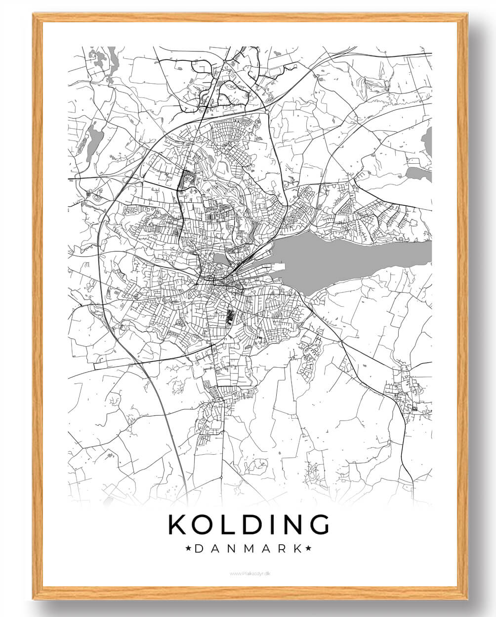 Kolding By Plakat - Hvid til dit hjem!