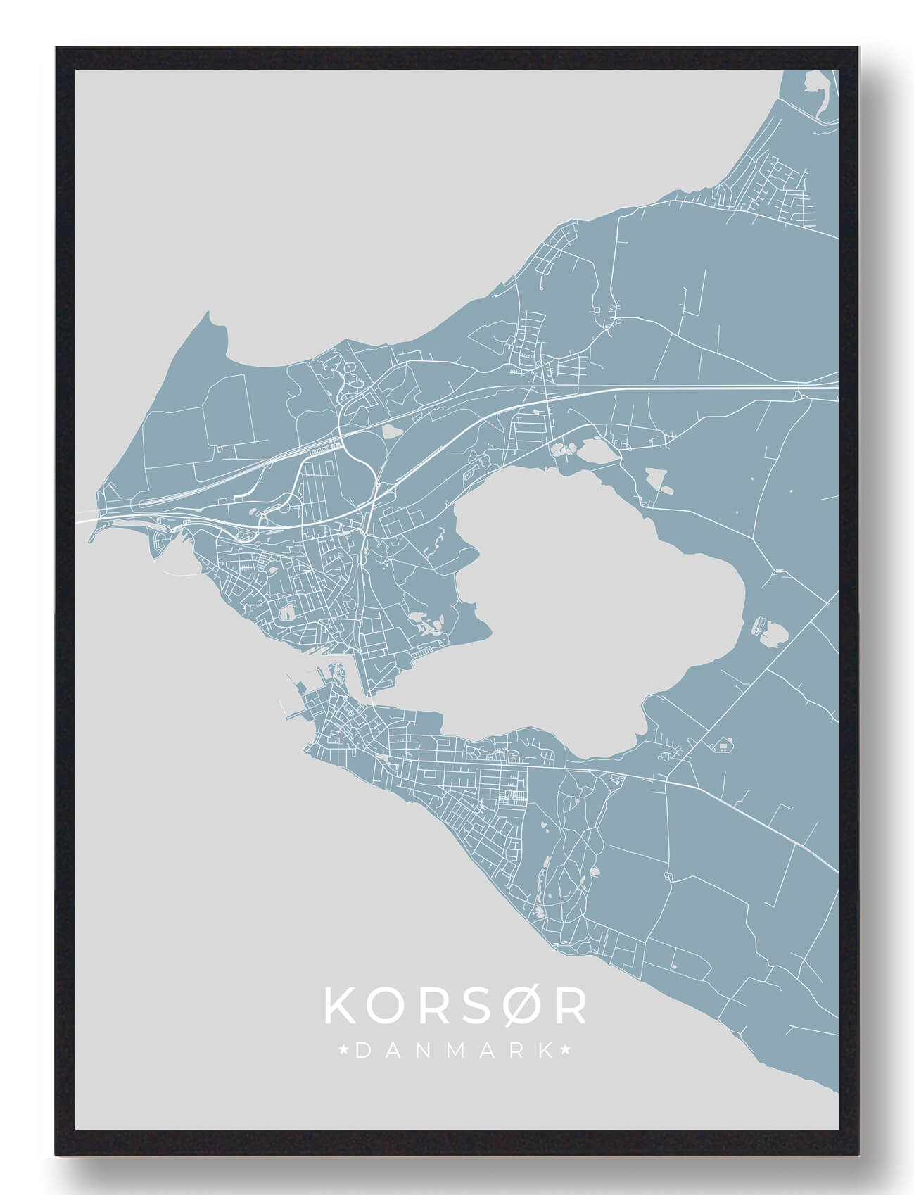 Korsør plakat - lyseblå