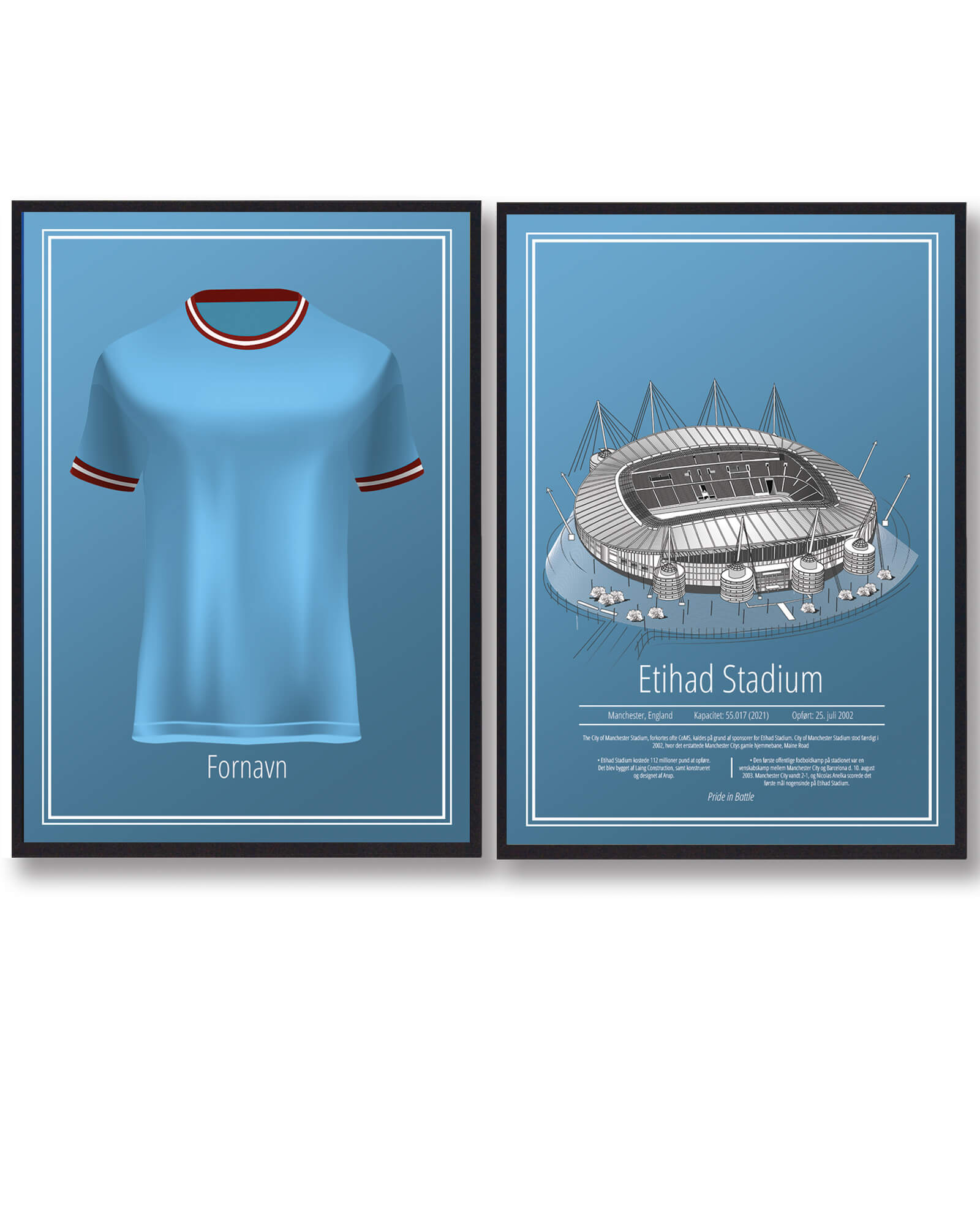 Manchester City - Trøje og Stadion Plakater Sæt