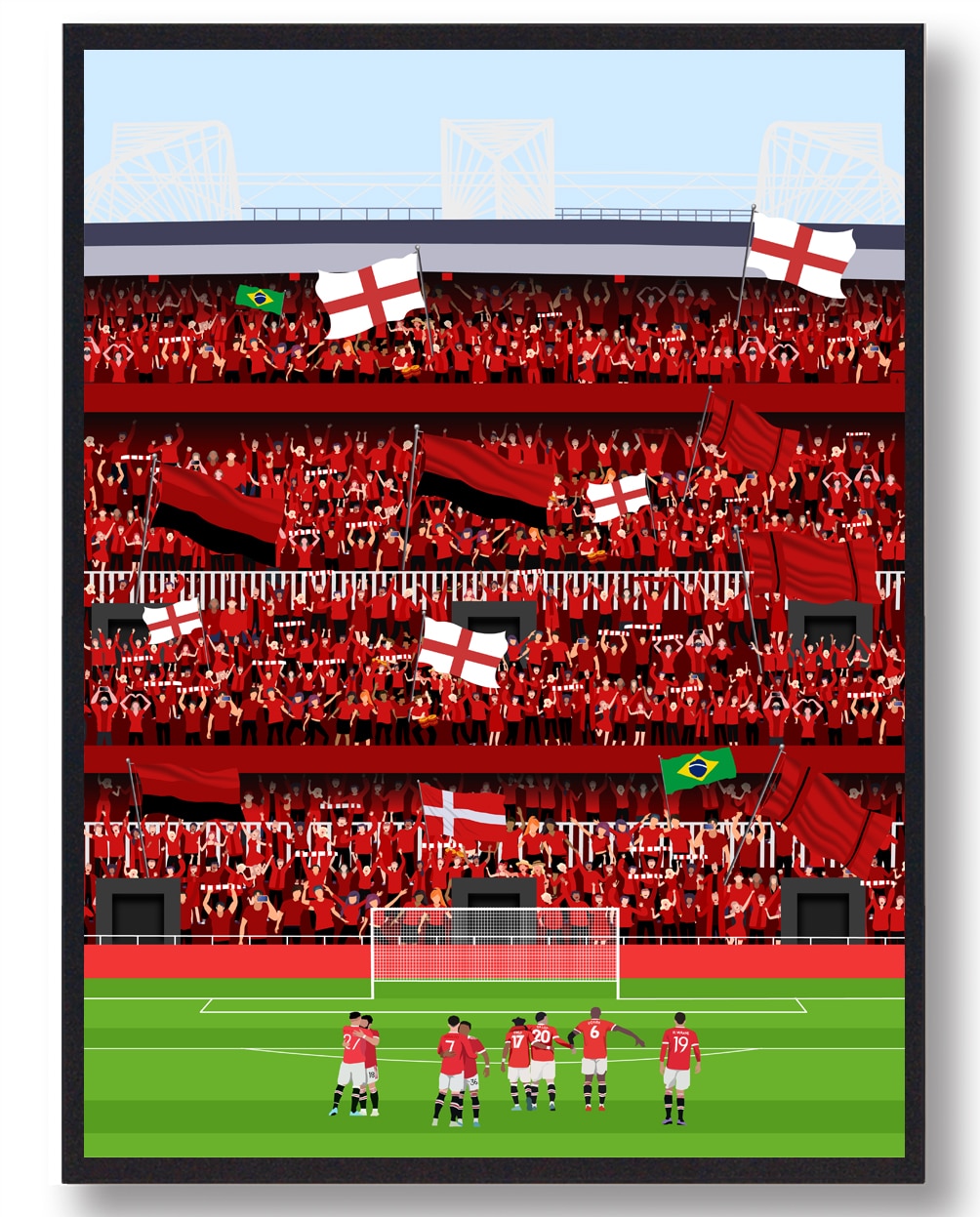 Manchester United fans - fodboldplakat