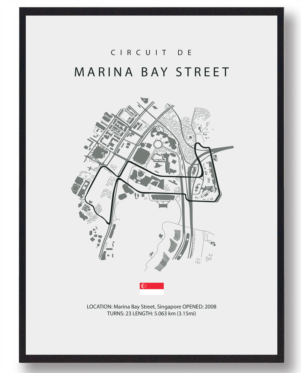 Marina Bay Street Circuit - Formel 1 Plakat til Salg