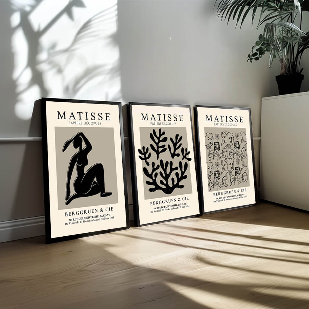 Trio Plakatsæt Matisse No. 6 - Minimalistisk Kunstpakke