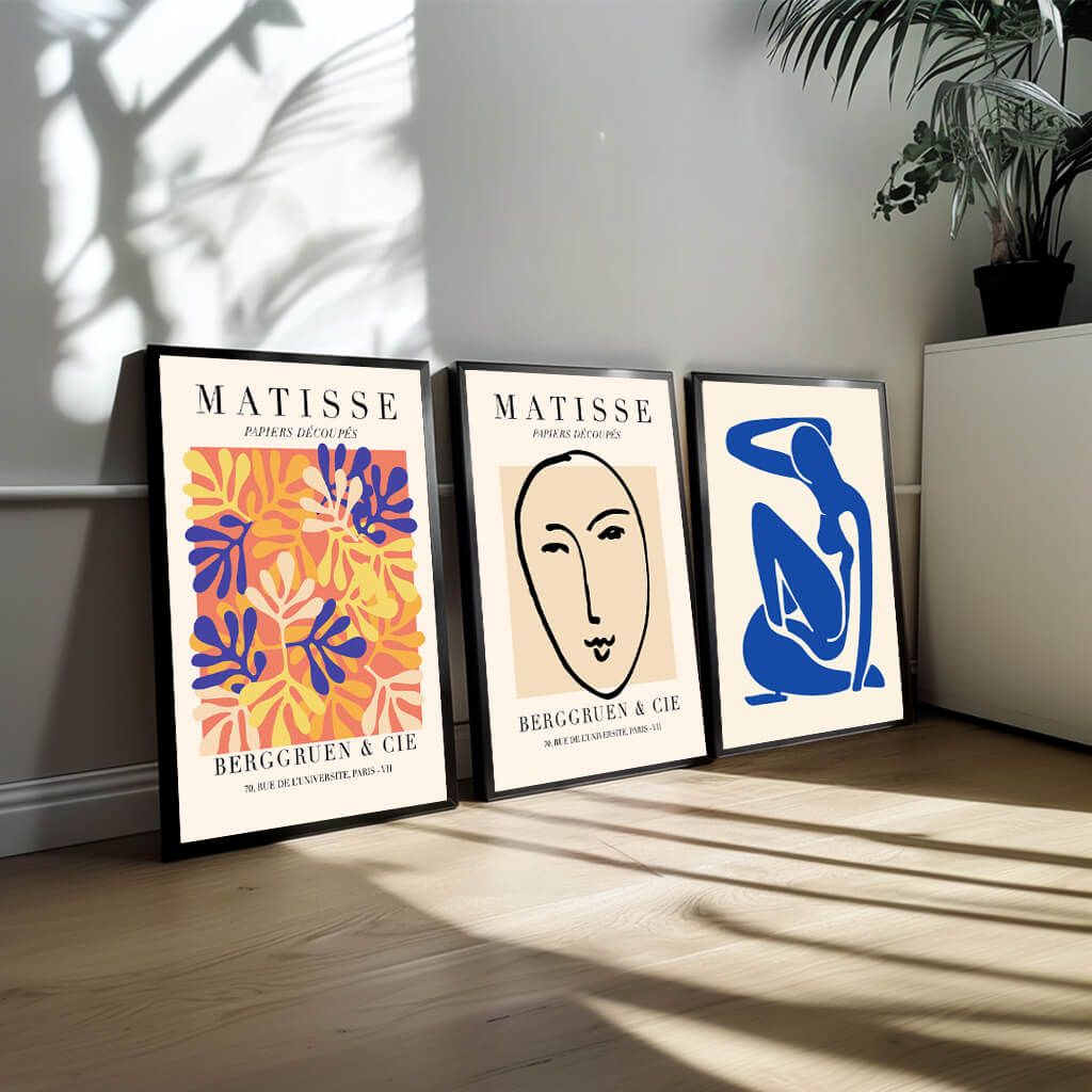Trio Plakatsæt Matisse No. 1 - Farverig Kunstpakke Tilbud