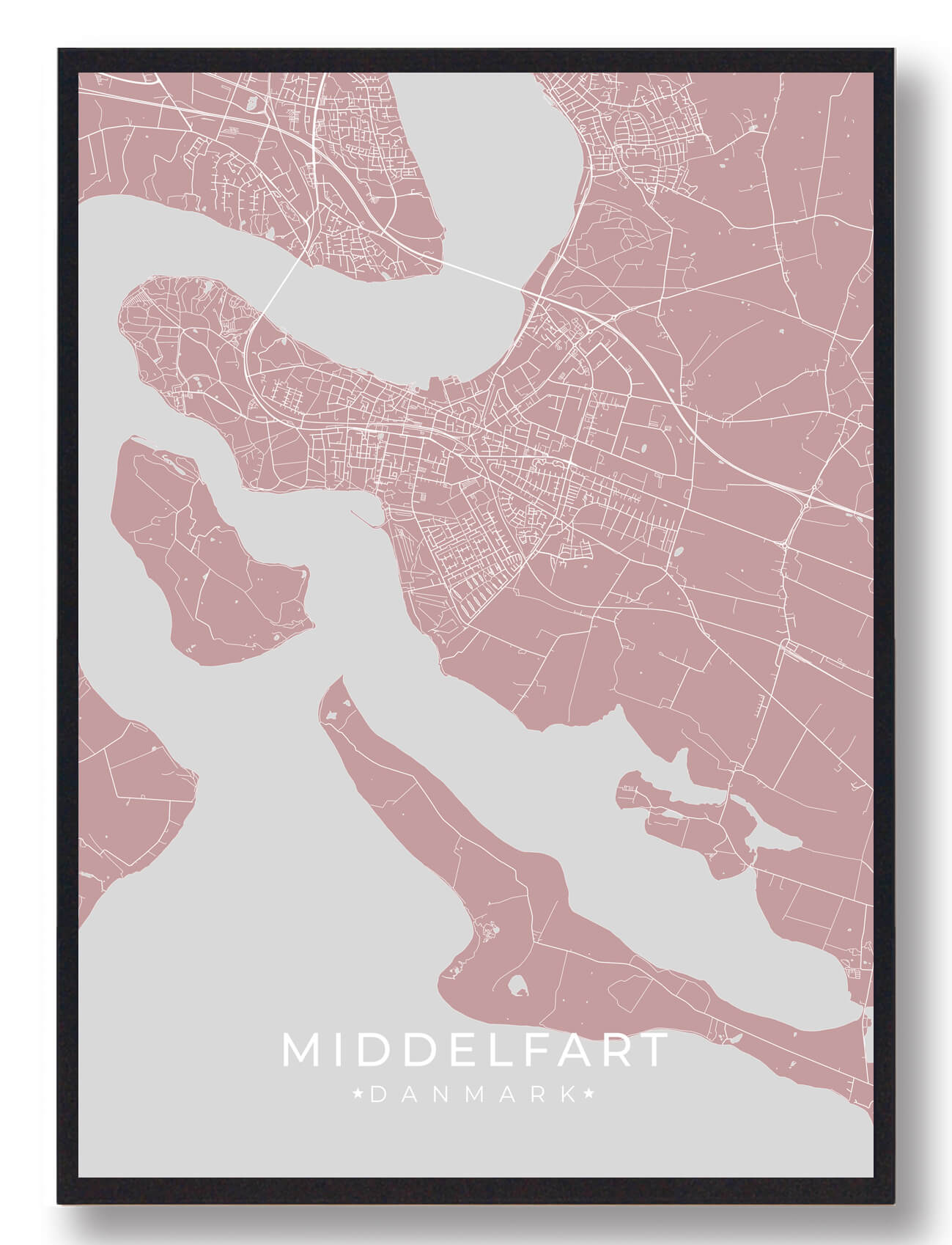 Middelfart plakat - rosa