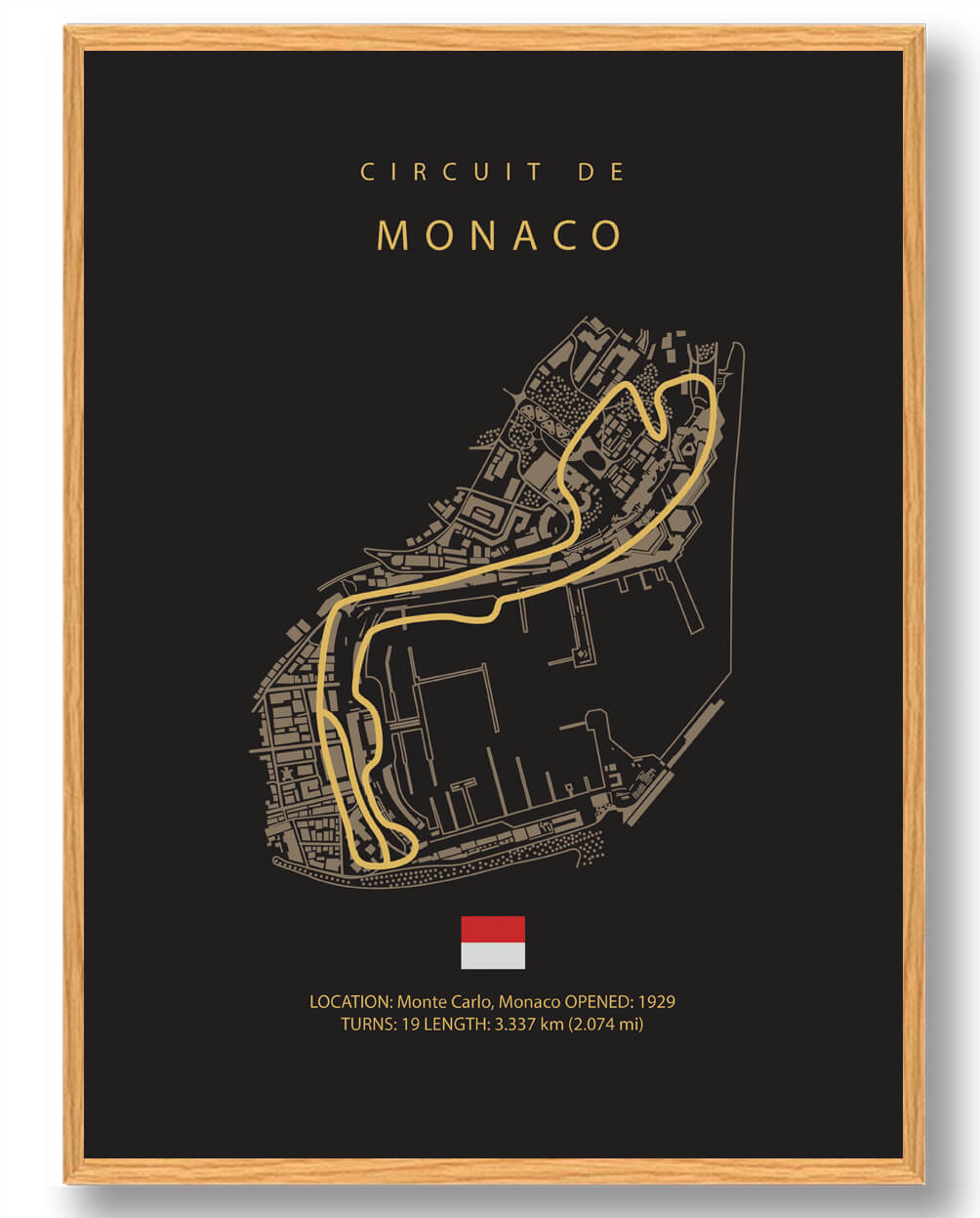 Monacos Grand Prix – Formel 1 Mørk Plakat til hjemmet