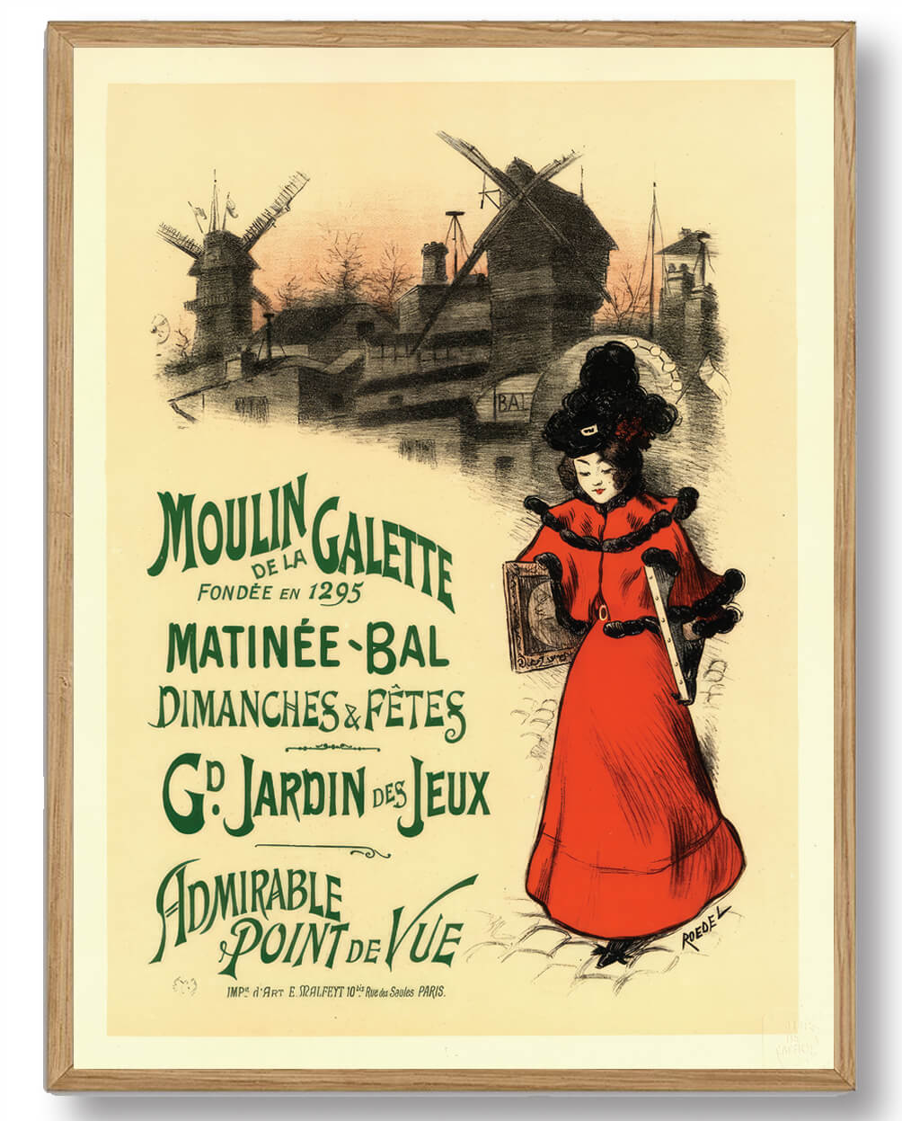 Auguste Roedel – Moulin Galette Plakat fra Paris