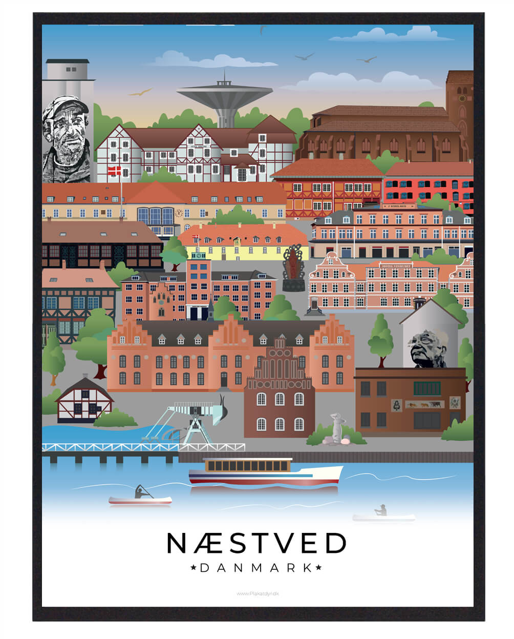 Næstved Byplakat - Oplev Sydsjællands Charme!