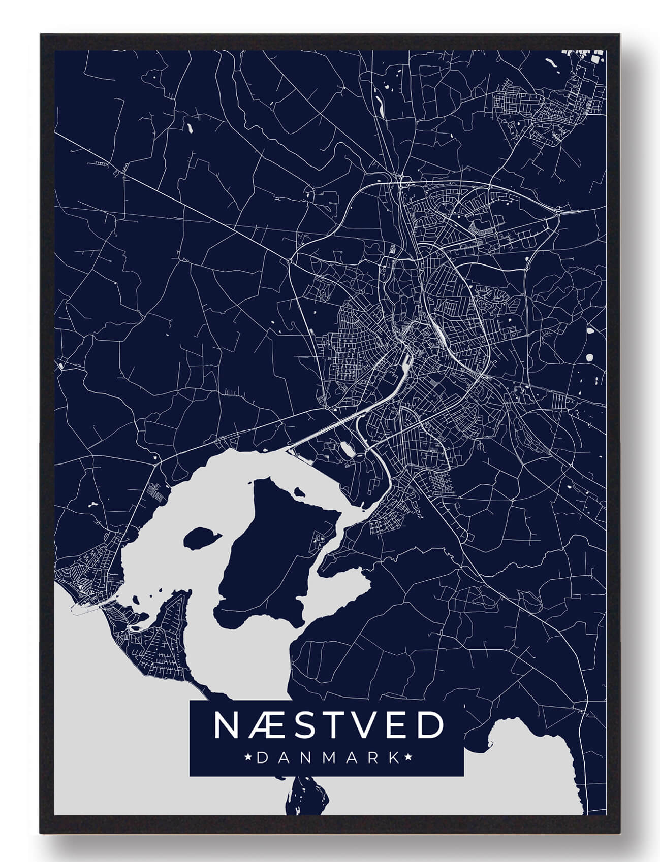 Næstved plakat - mørkeblå