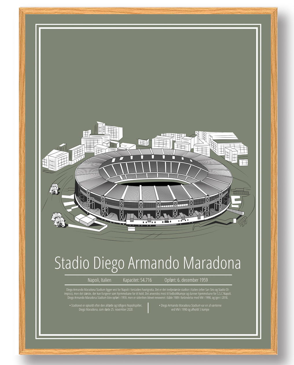 Stadio San Paolo - Napoli Stadion Plakat til Fodboldfans