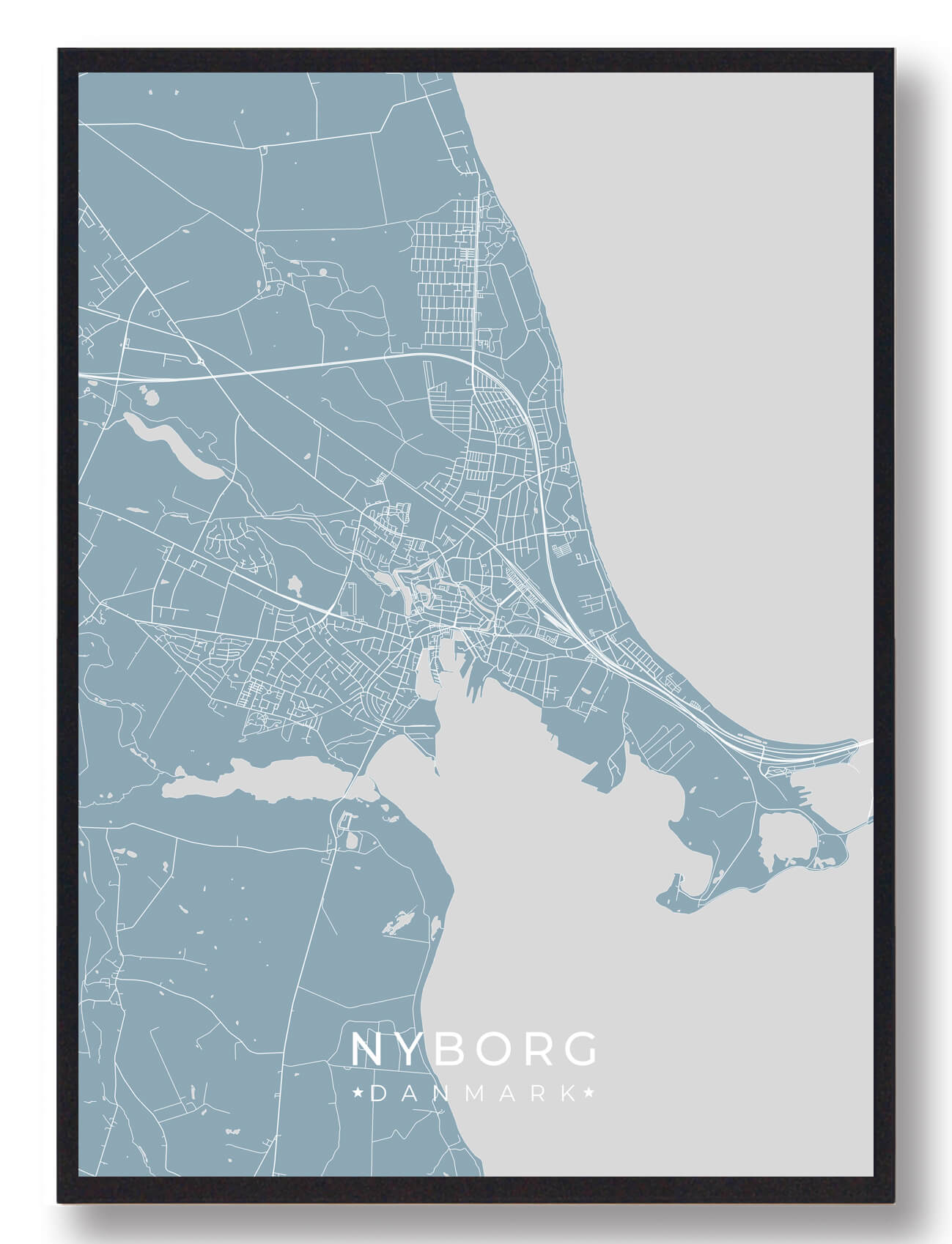Nyborg Plakat - Lyseblå til Boligindretning