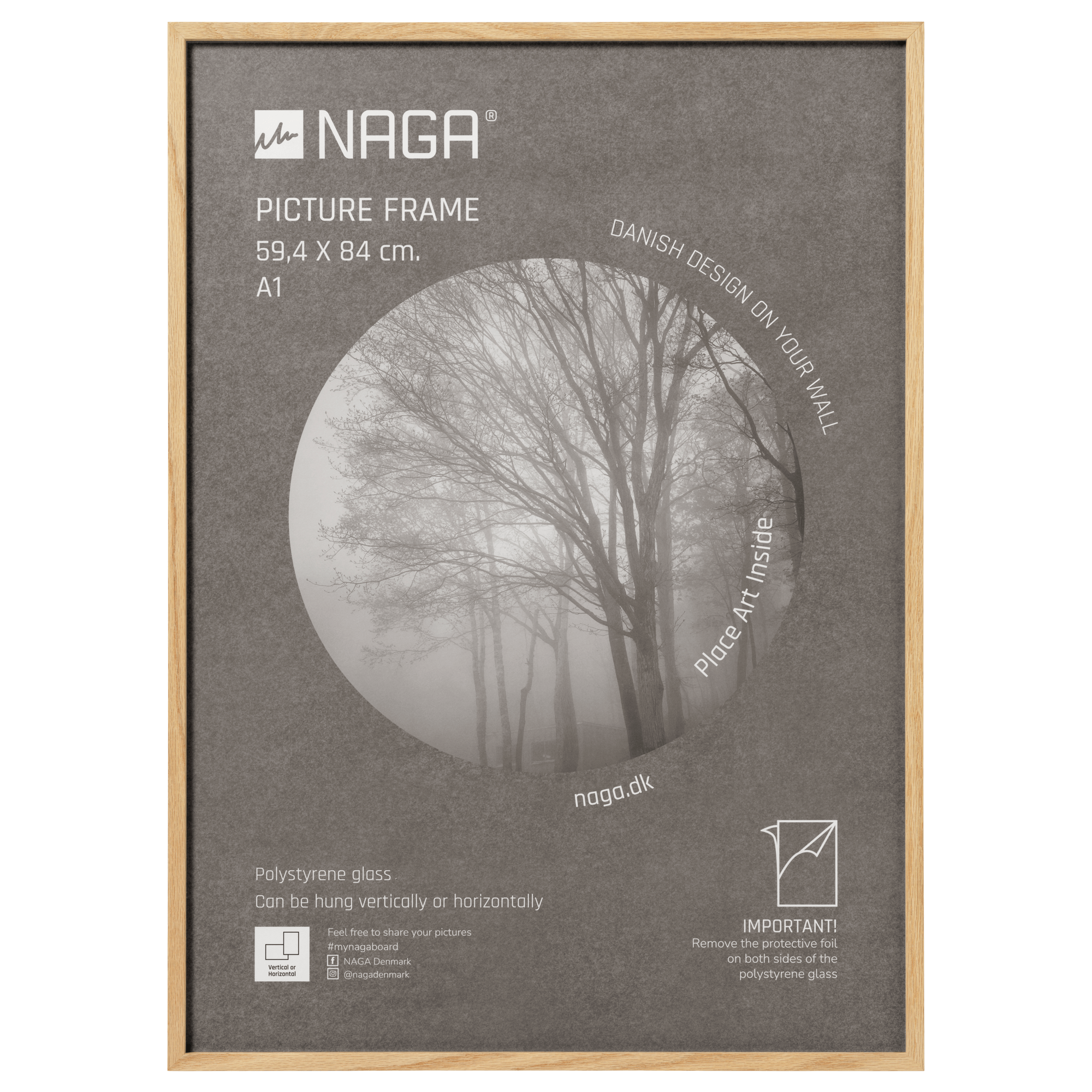 Egetræ Plakatramme 59,4 x 84,1 cm – Moderne Design
