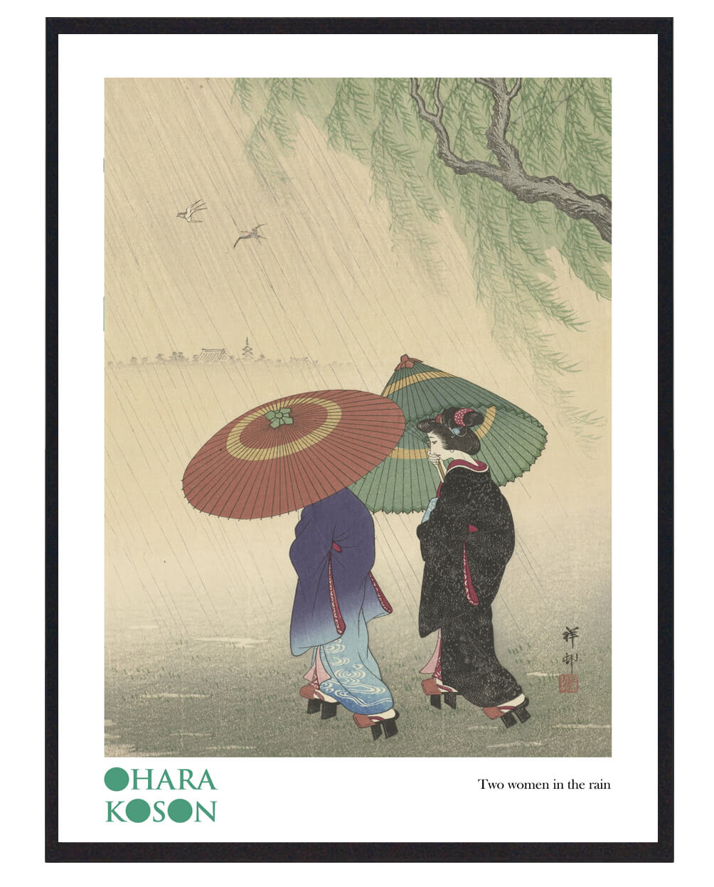 Ohara Koson - Two women in the rain