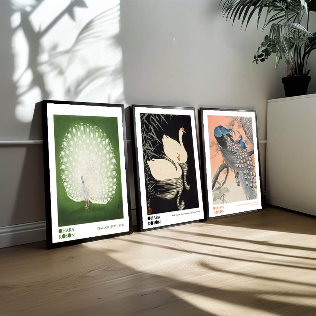 Trio Plakatsæt Ohara Koson No. 3 - Japansk Elegance Tilbud