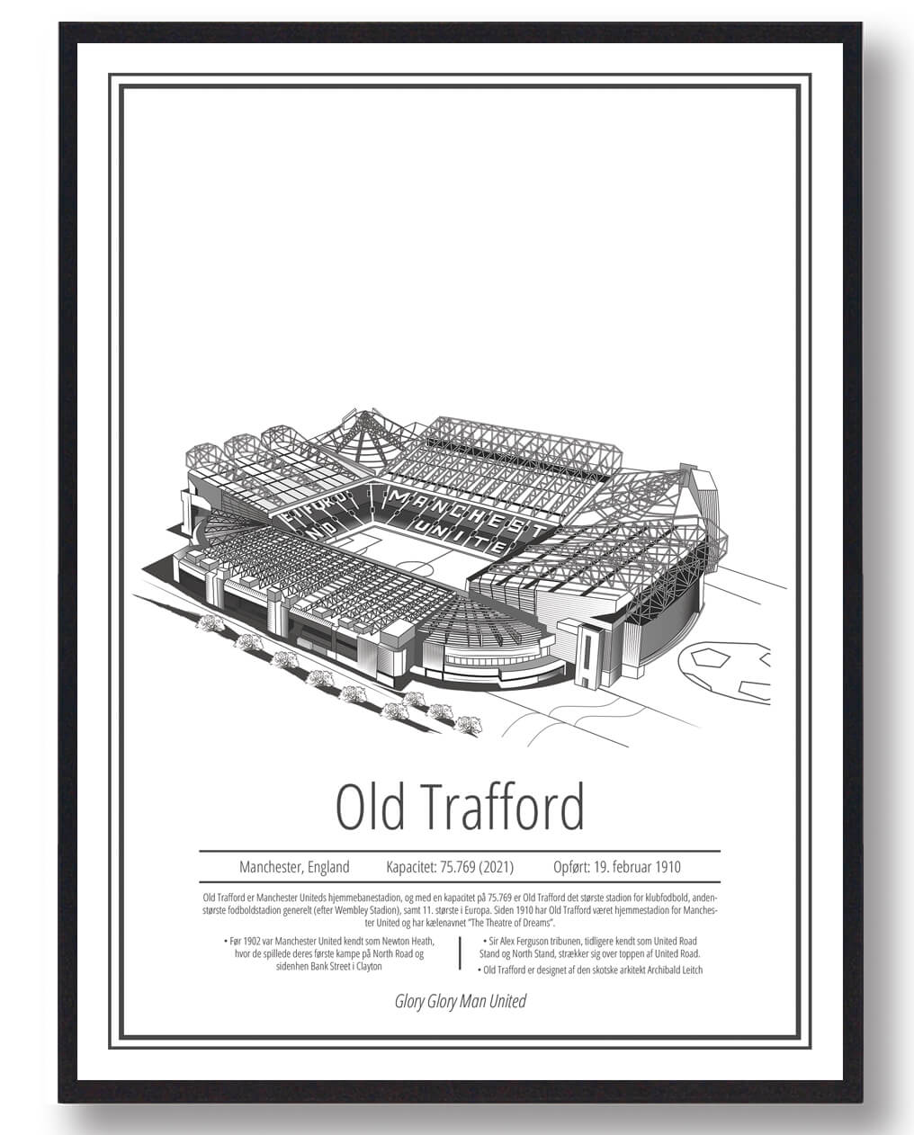 Old Trafford Stadionplakat - Manchester United Fanartikel