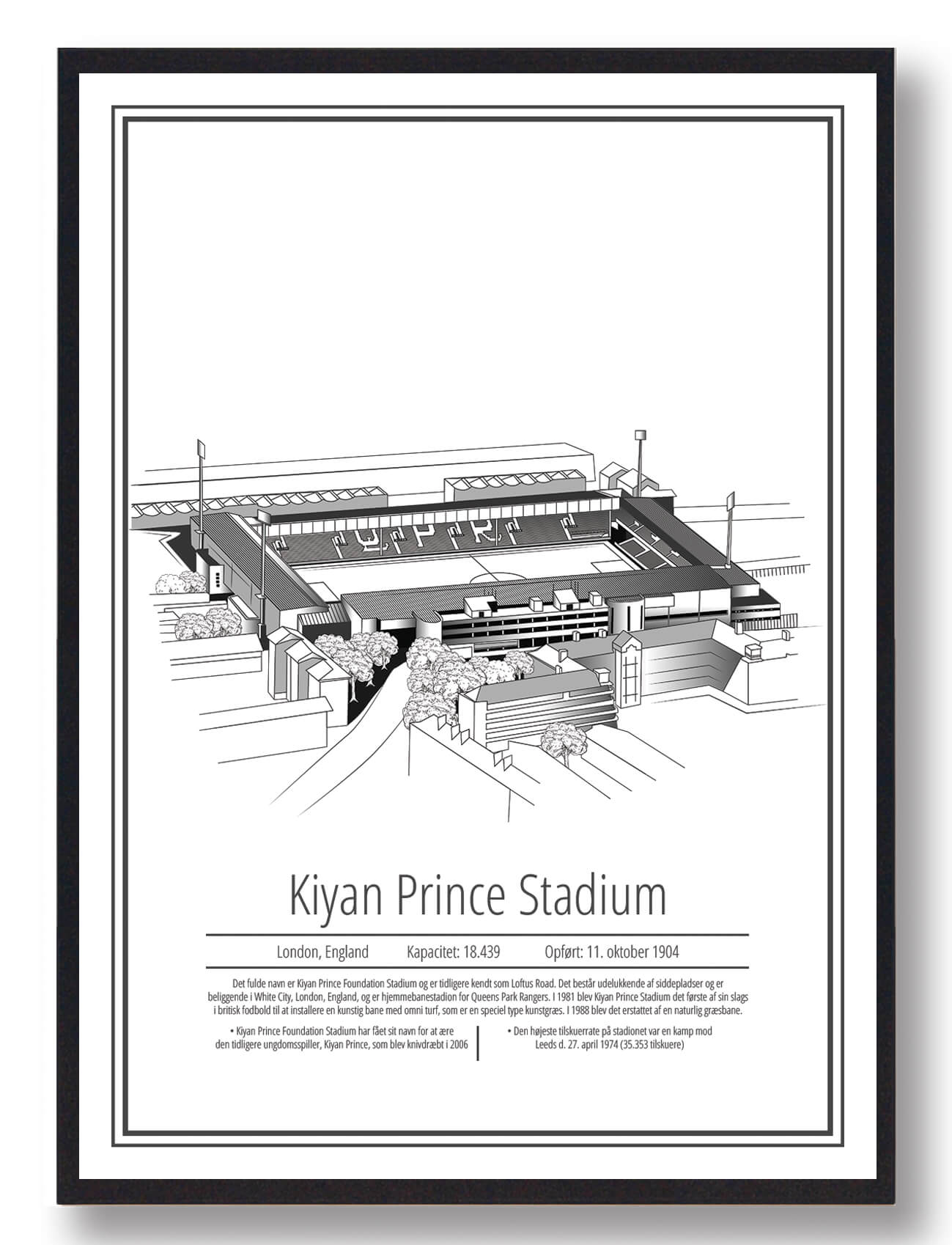 Queens Park Rangers - Loftus Road Plakat i Hvid