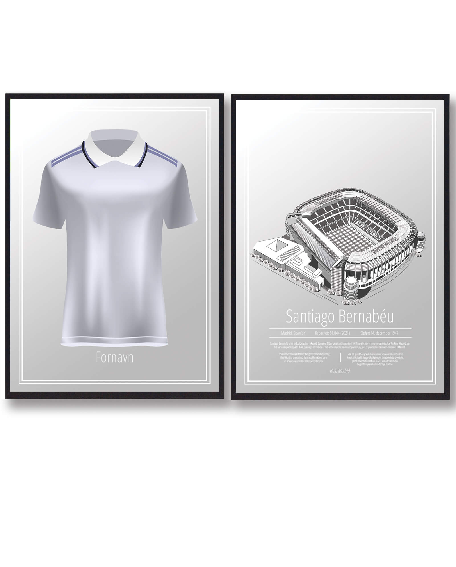 Real Madrid - Plakatsæt med Trøje og Stadionmotiv