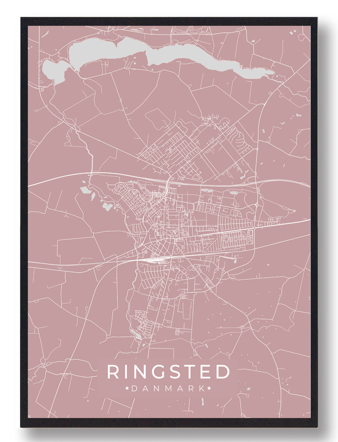 Ringsted Plakat - Rosa Bykort til Dit Hjem