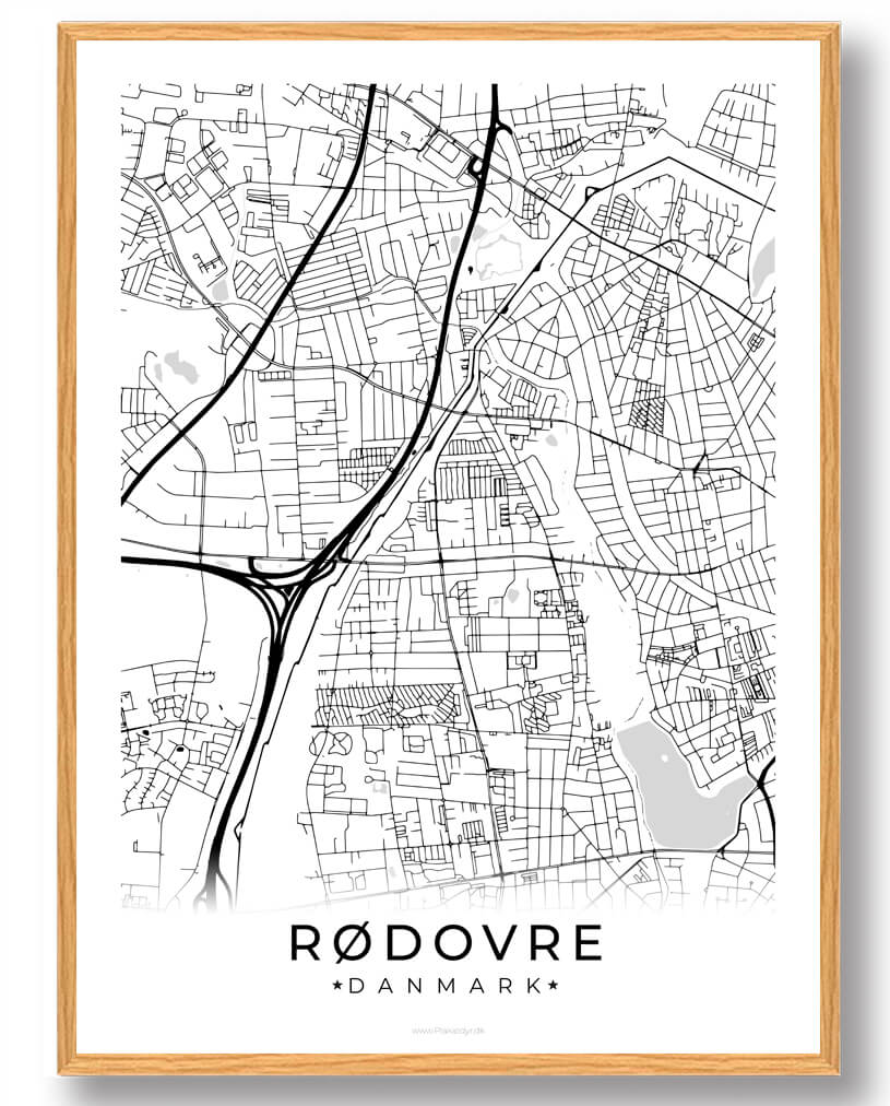 Rødovre by plakat - hvid