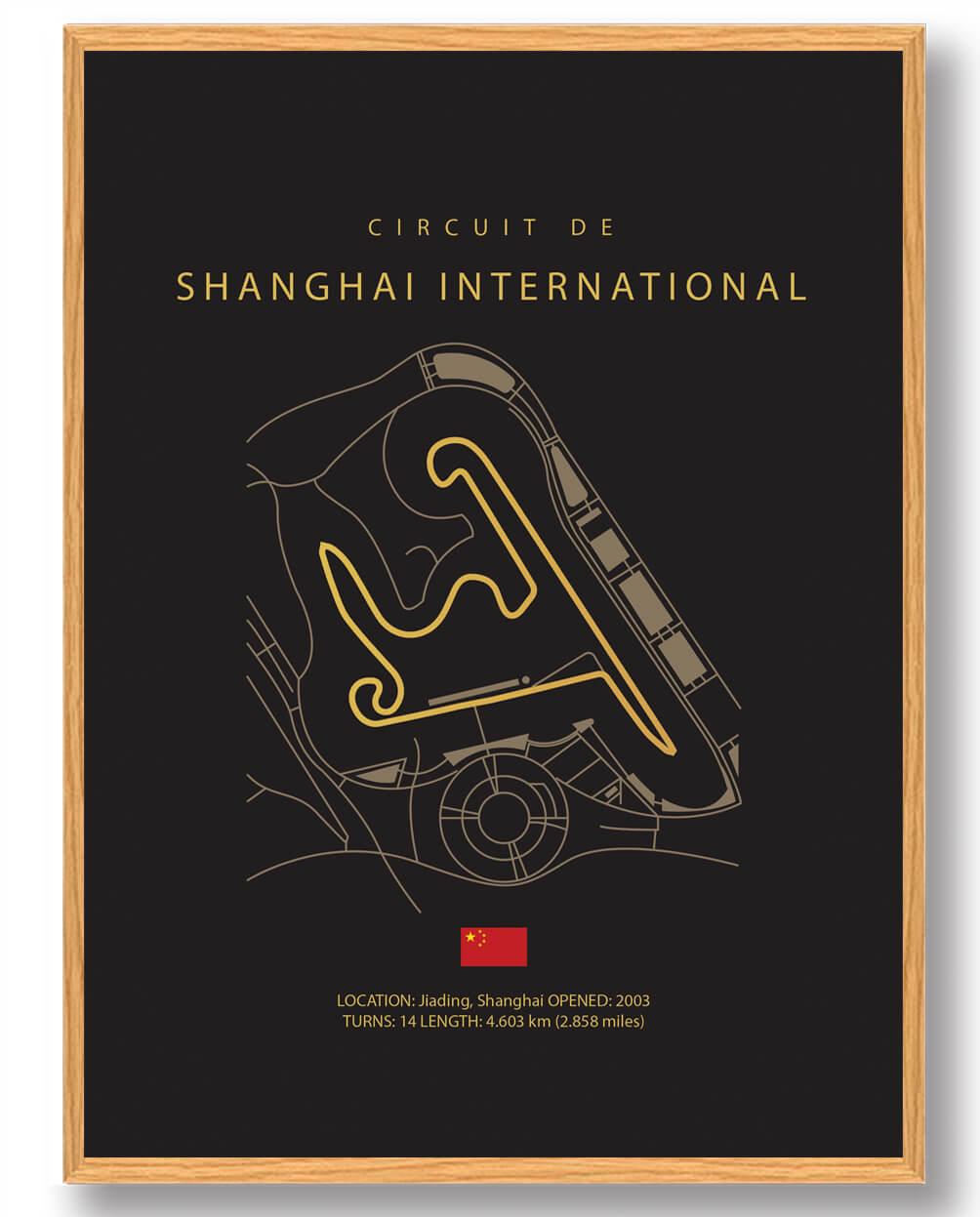 Shanghai International Circuit – Formel 1 Plakat i Mørk Design