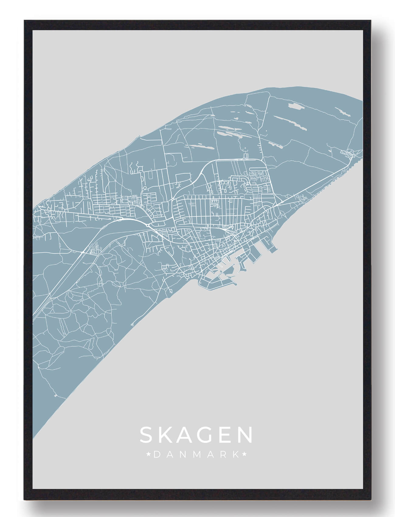 Skagen Plakat – Lyseblå Kunsttryk til Dit Hjem