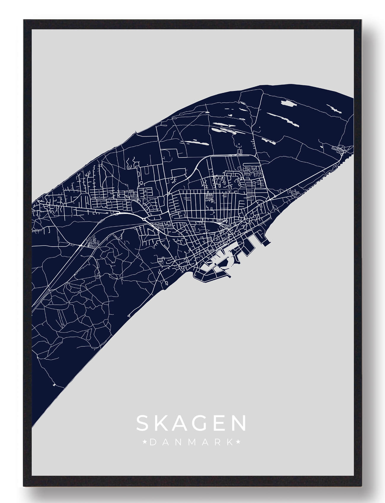 Skagen plakat - mørkeblå