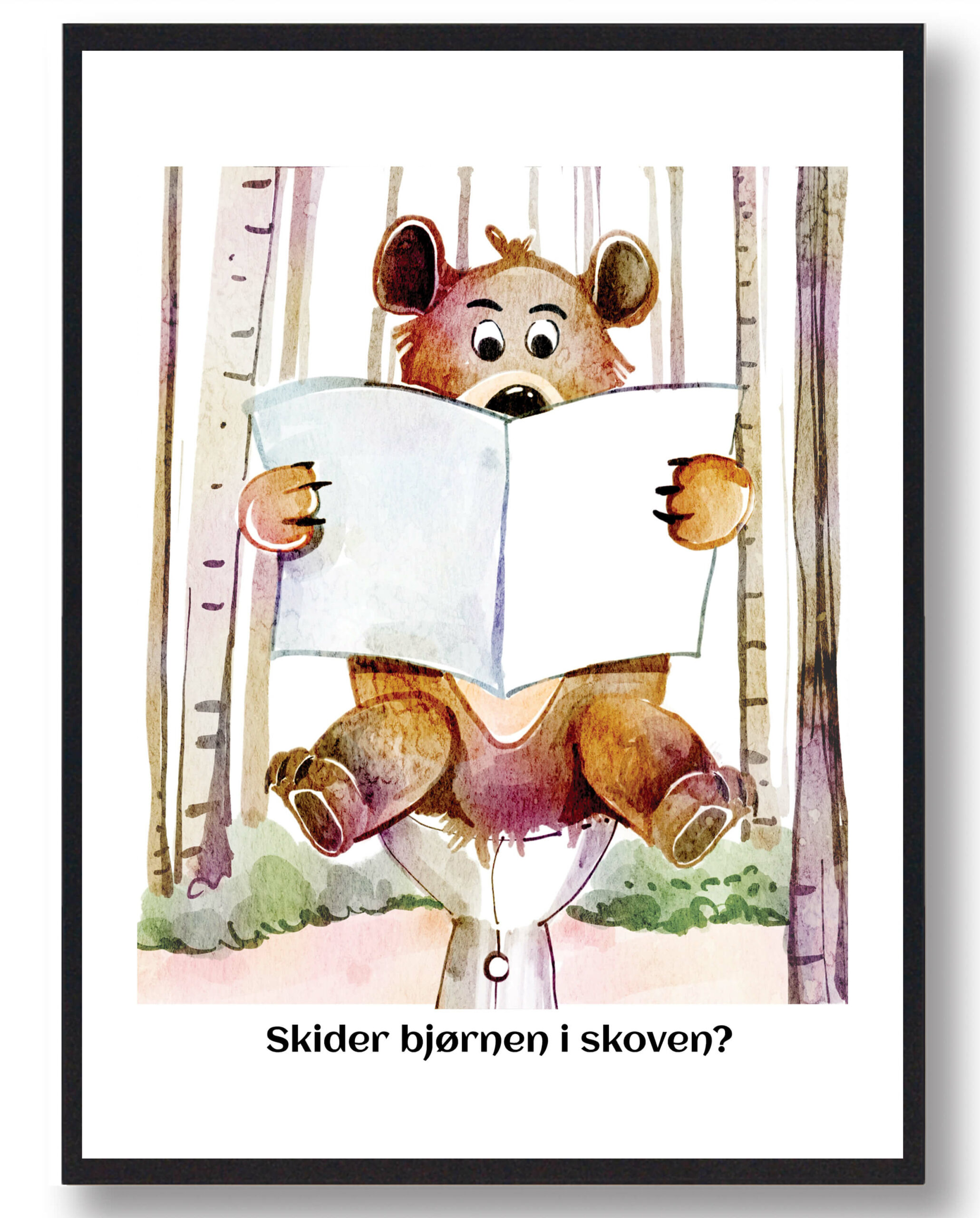 Skider bjørnen i skoven - plakat