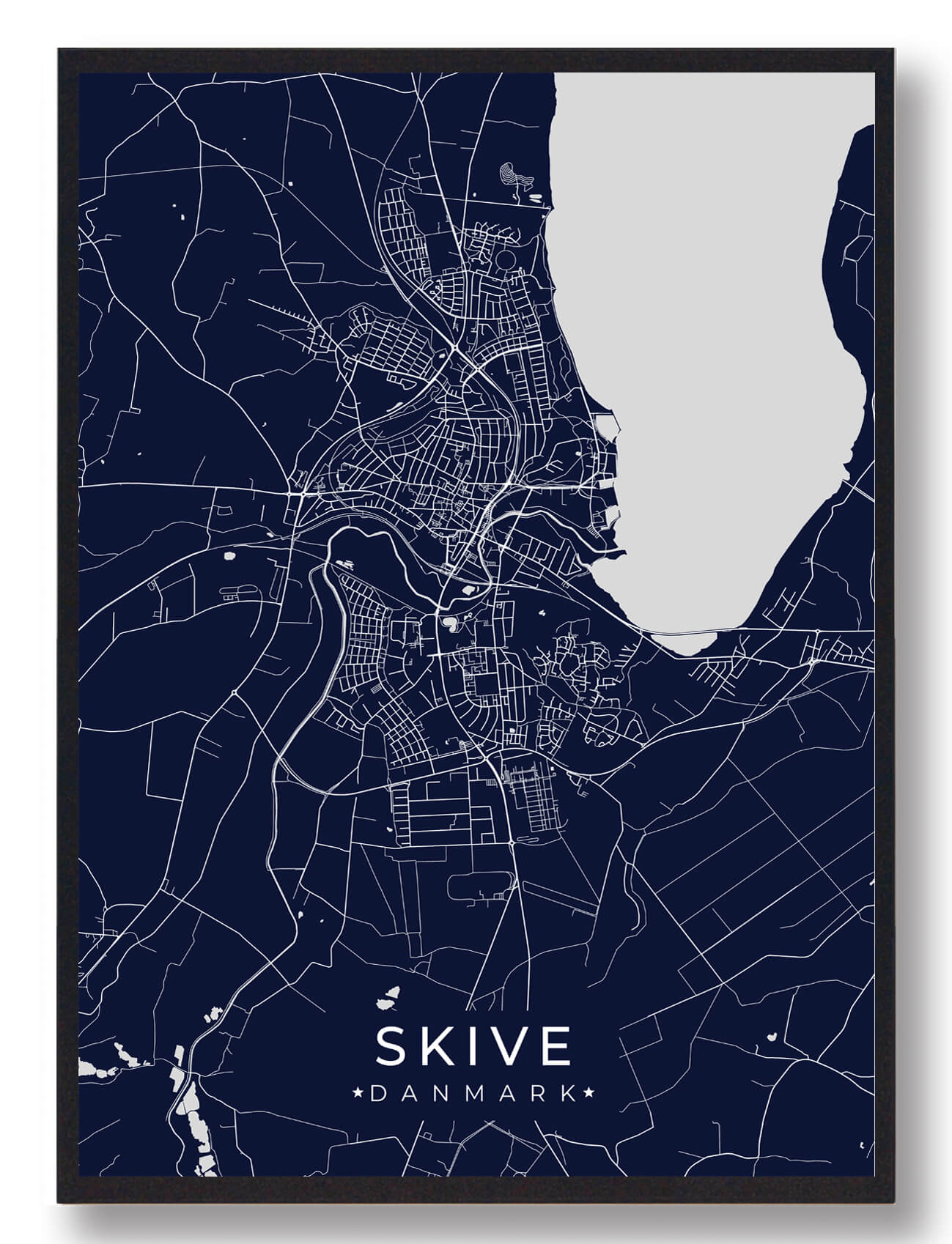 Skive plakat - mørkeblå