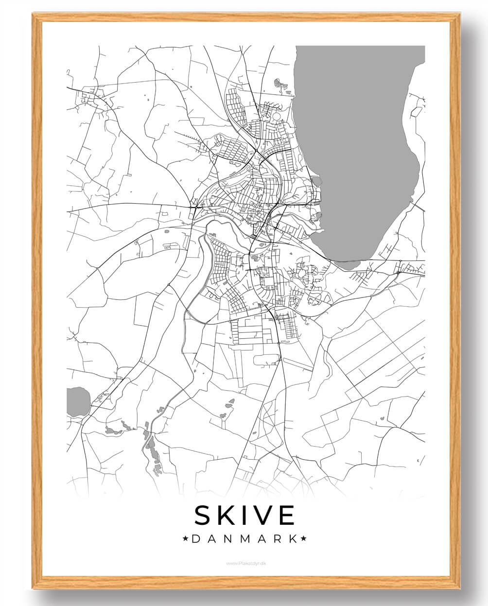 Skive by plakat - hvid til dit hjems indretning