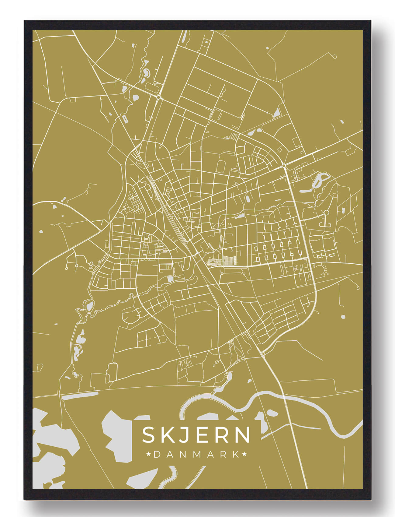 Skjern Plakat - Gul Design til Dit Hjem