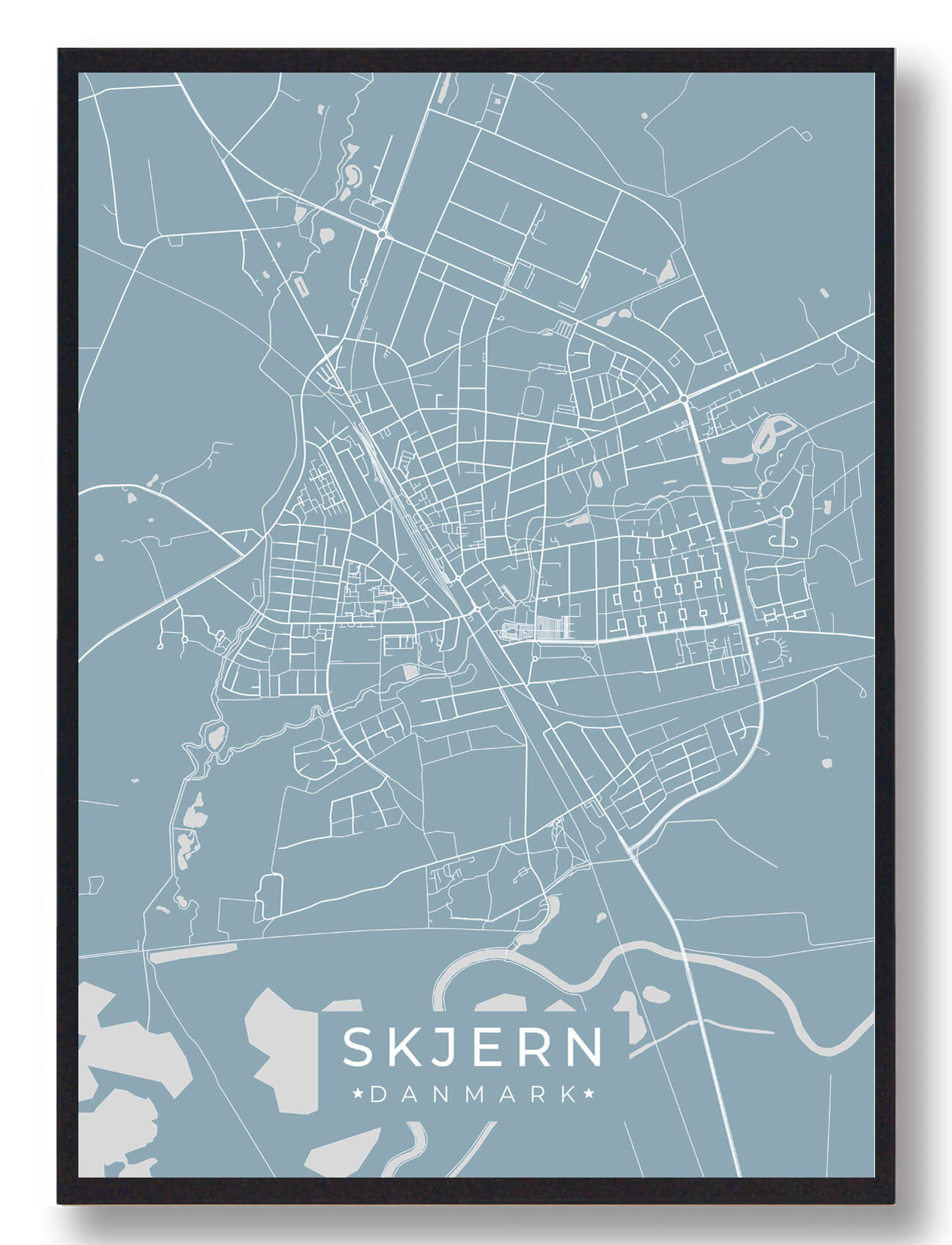 Skjern plakat - lyseblå