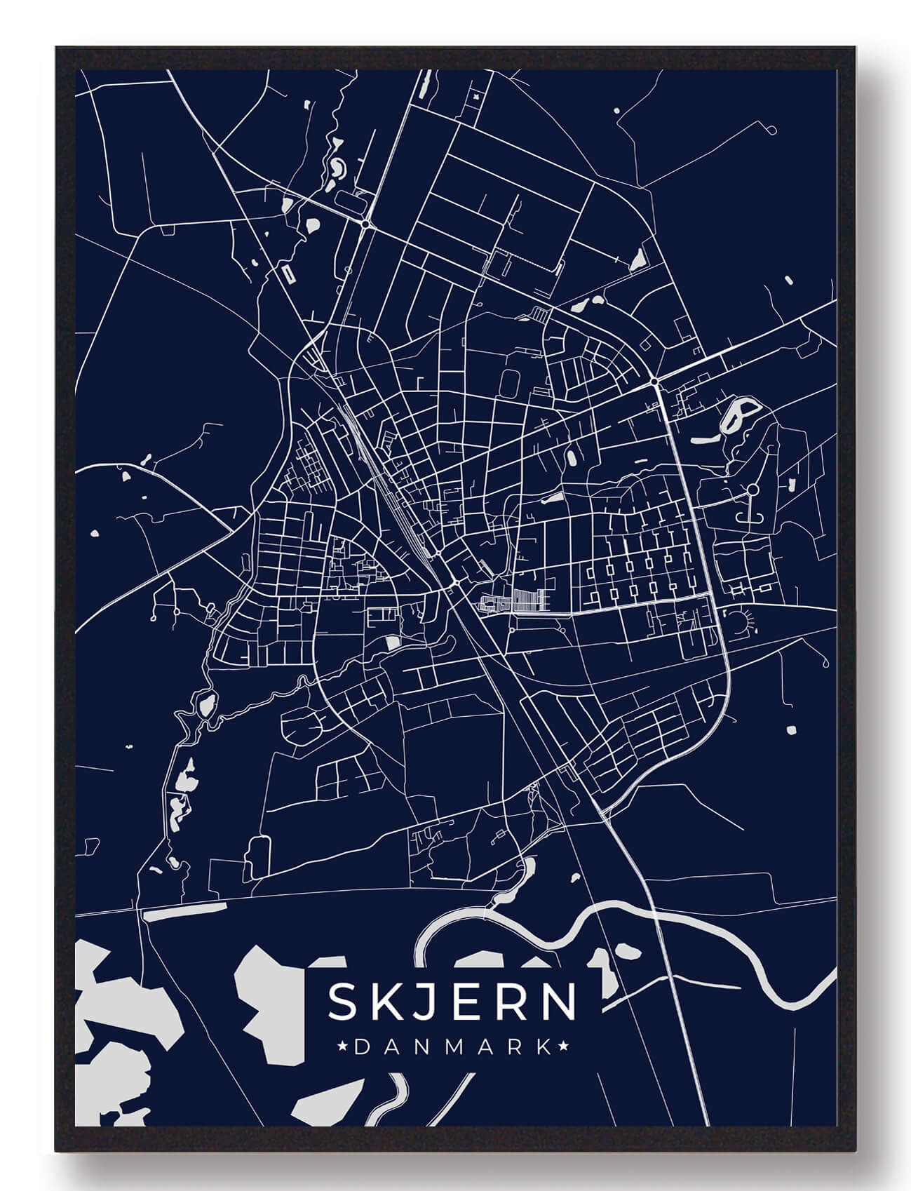 Skjern plakat - mørkeblå