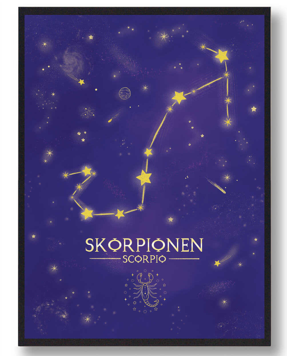 Stjernebillede Skorpionen Plakat - Lilla Design