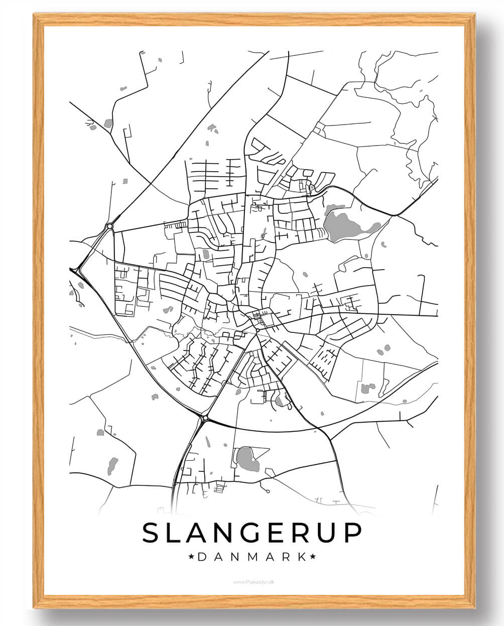 Slangerup by plakat - hvid