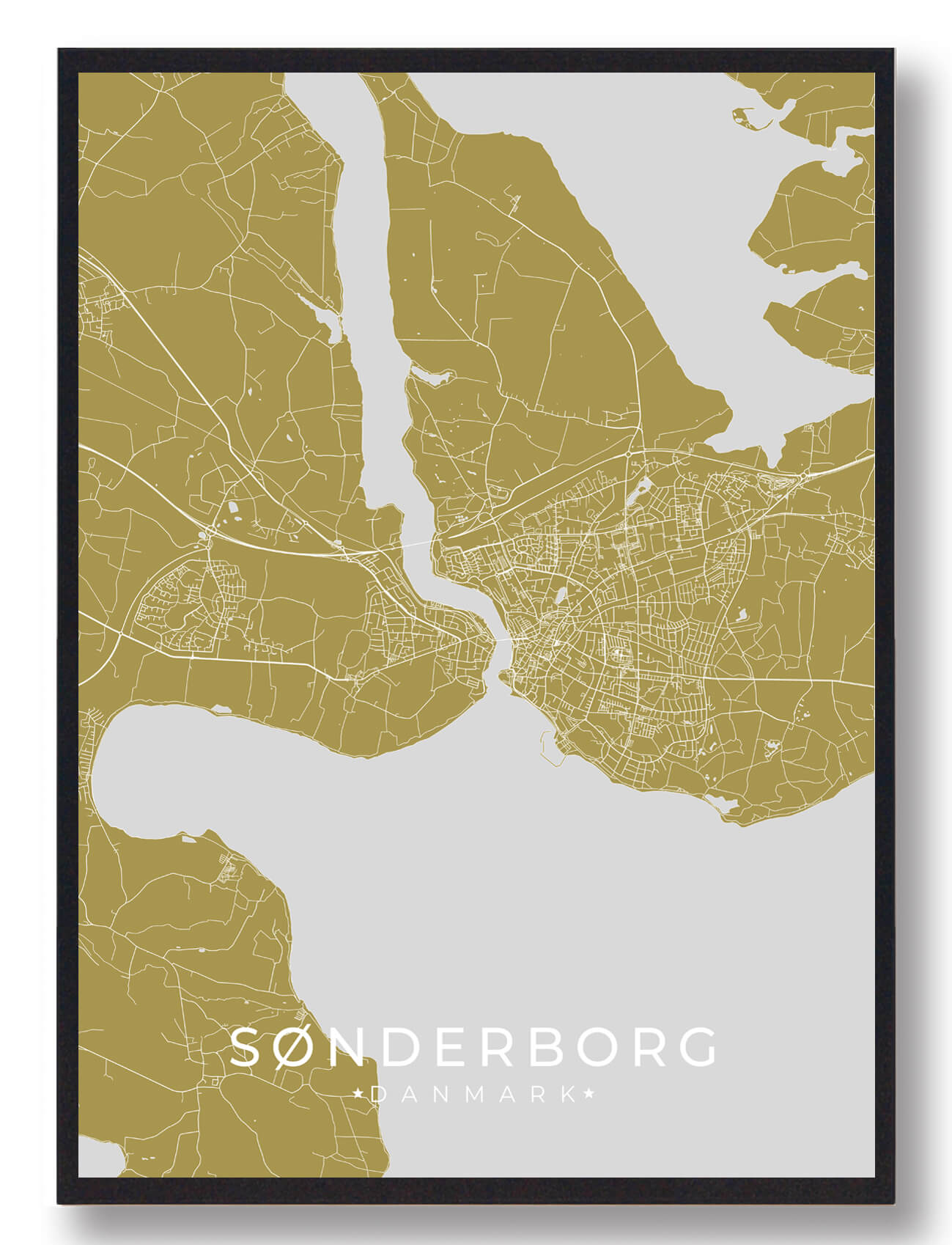 Sønderborg Plakat - Gul til Billedvæg Inspiration
