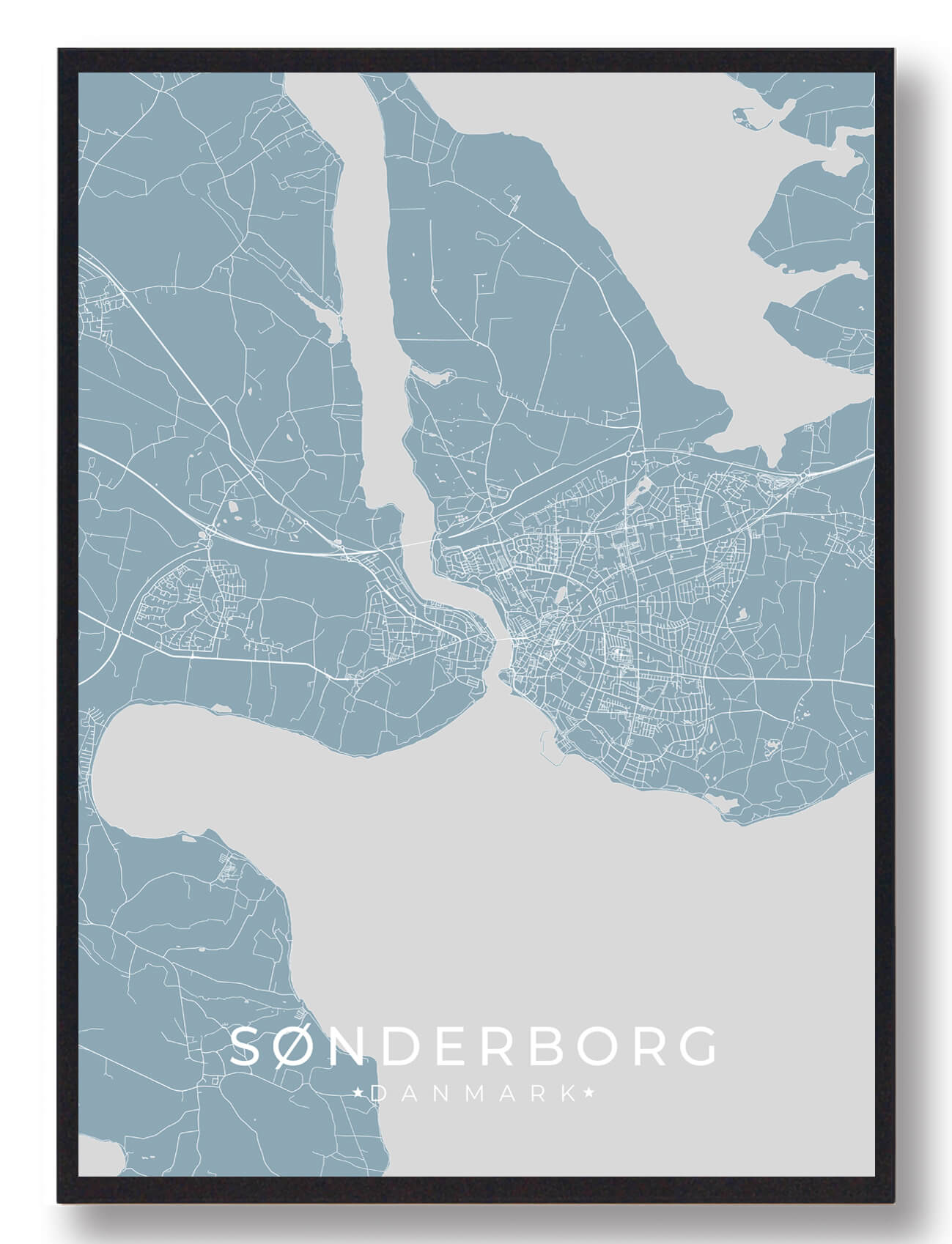 Sønderborg plakat - lyseblå
