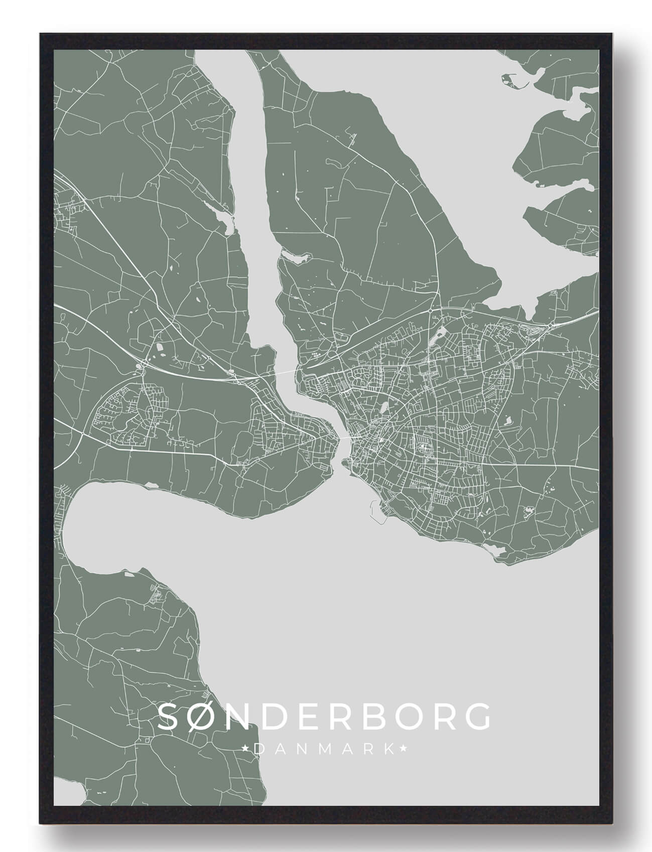 Sønderborg plakat - grøn til din billedvæg