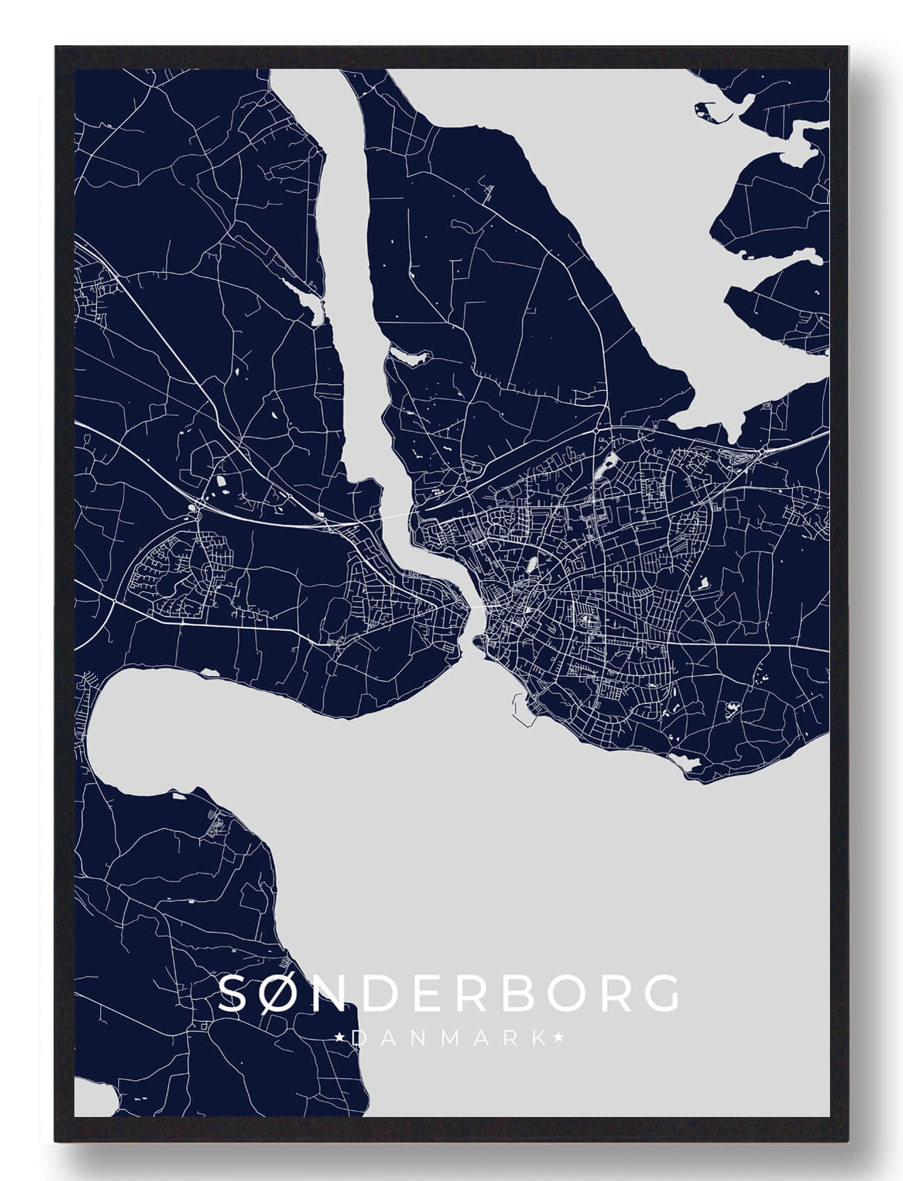 Sønderborg plakat - mørkeblå