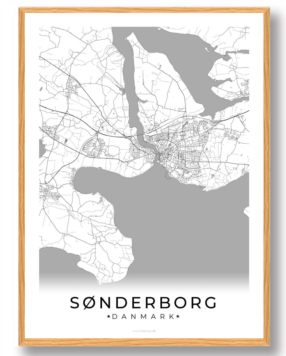 Sønderborg by plakat - hvid